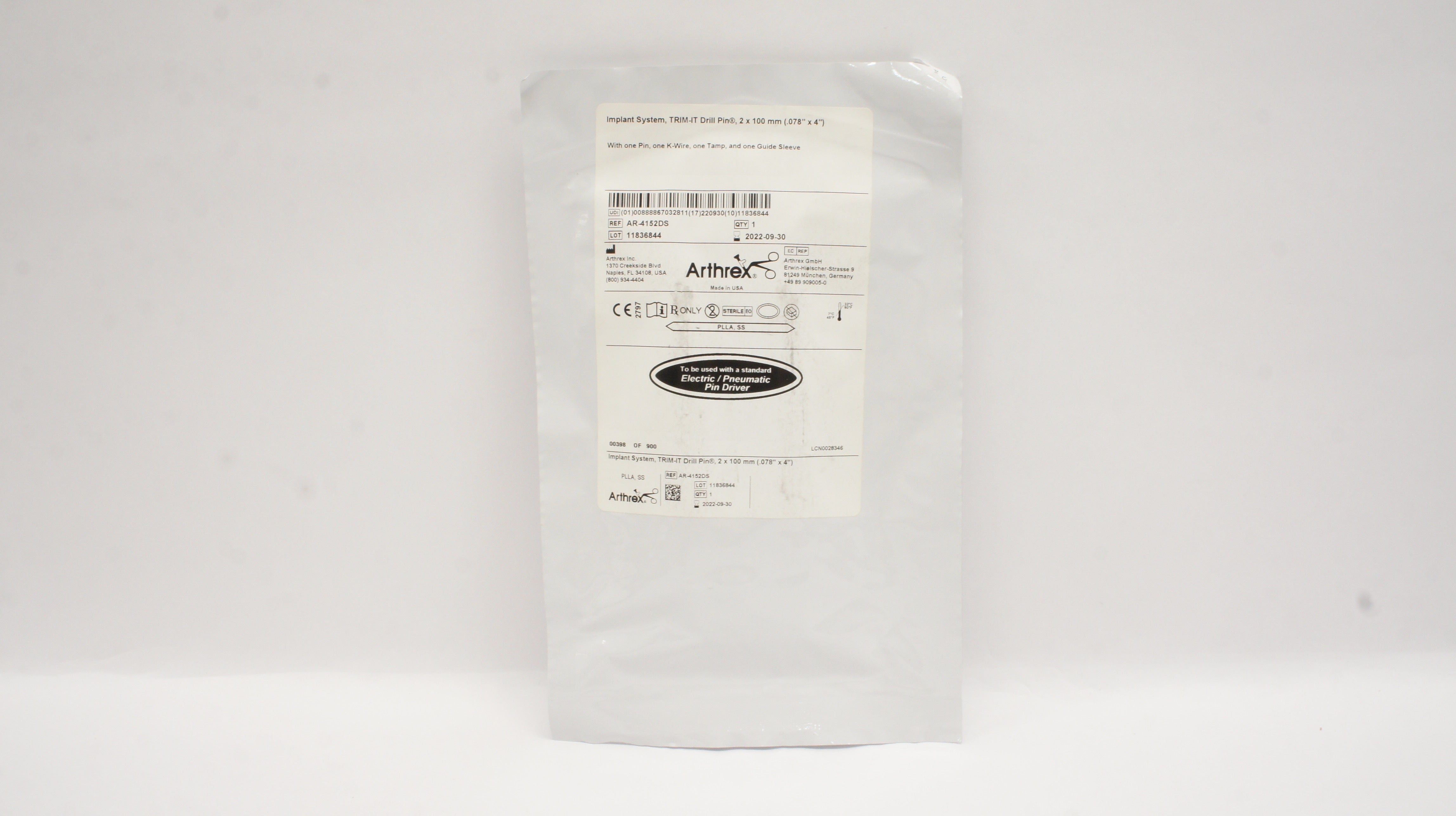 Arthrex AR-4152DS Trim-IT Drill Pin Disposables Kit 2 mm x 100mm (x)