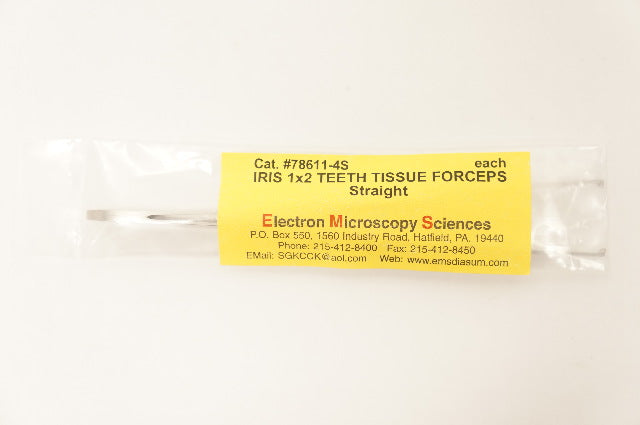 Electron Microscopy Sciences 78611-4S Iris 1x2 Teeth Tissue Forceps Straight