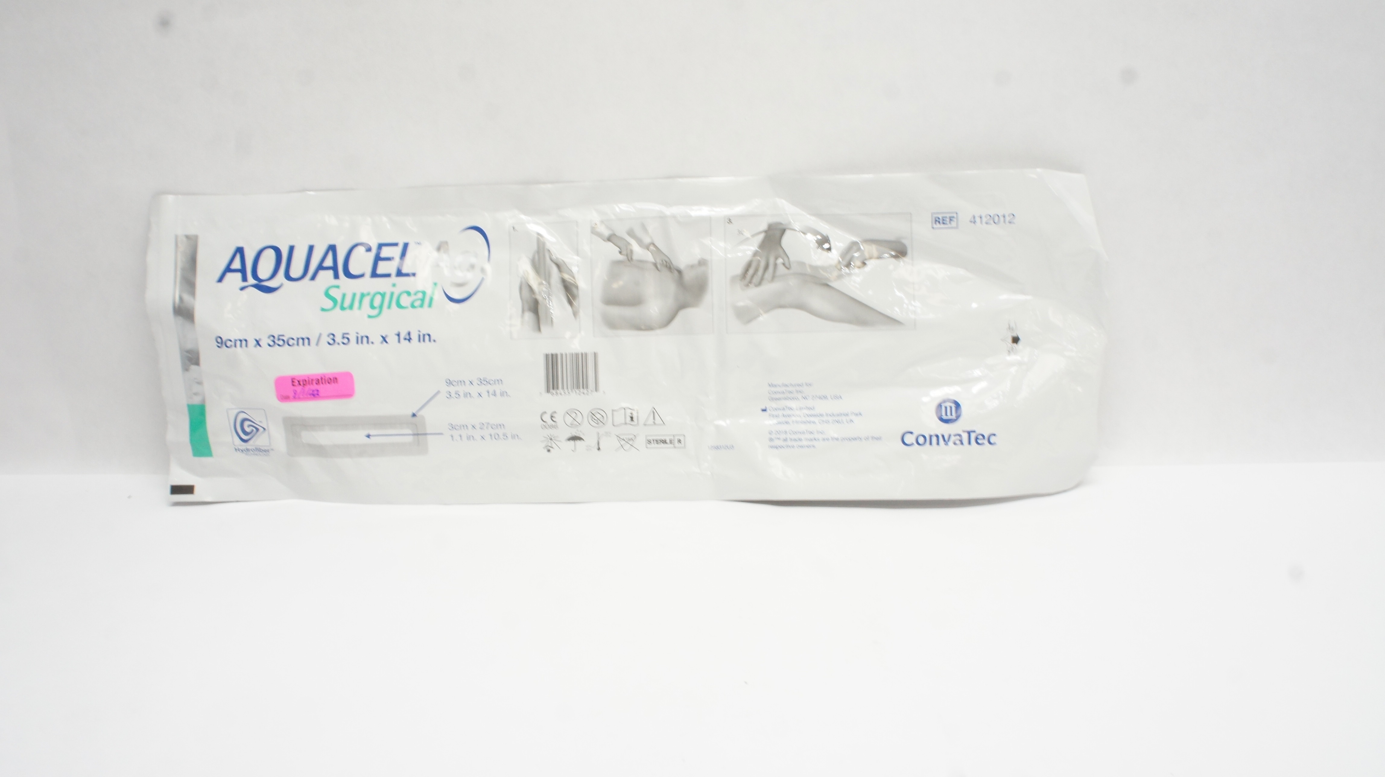 ConvaTec 412012 Aquacel Ag Surgical Hydrofiber Dressing 3.5 x 14inch (x)