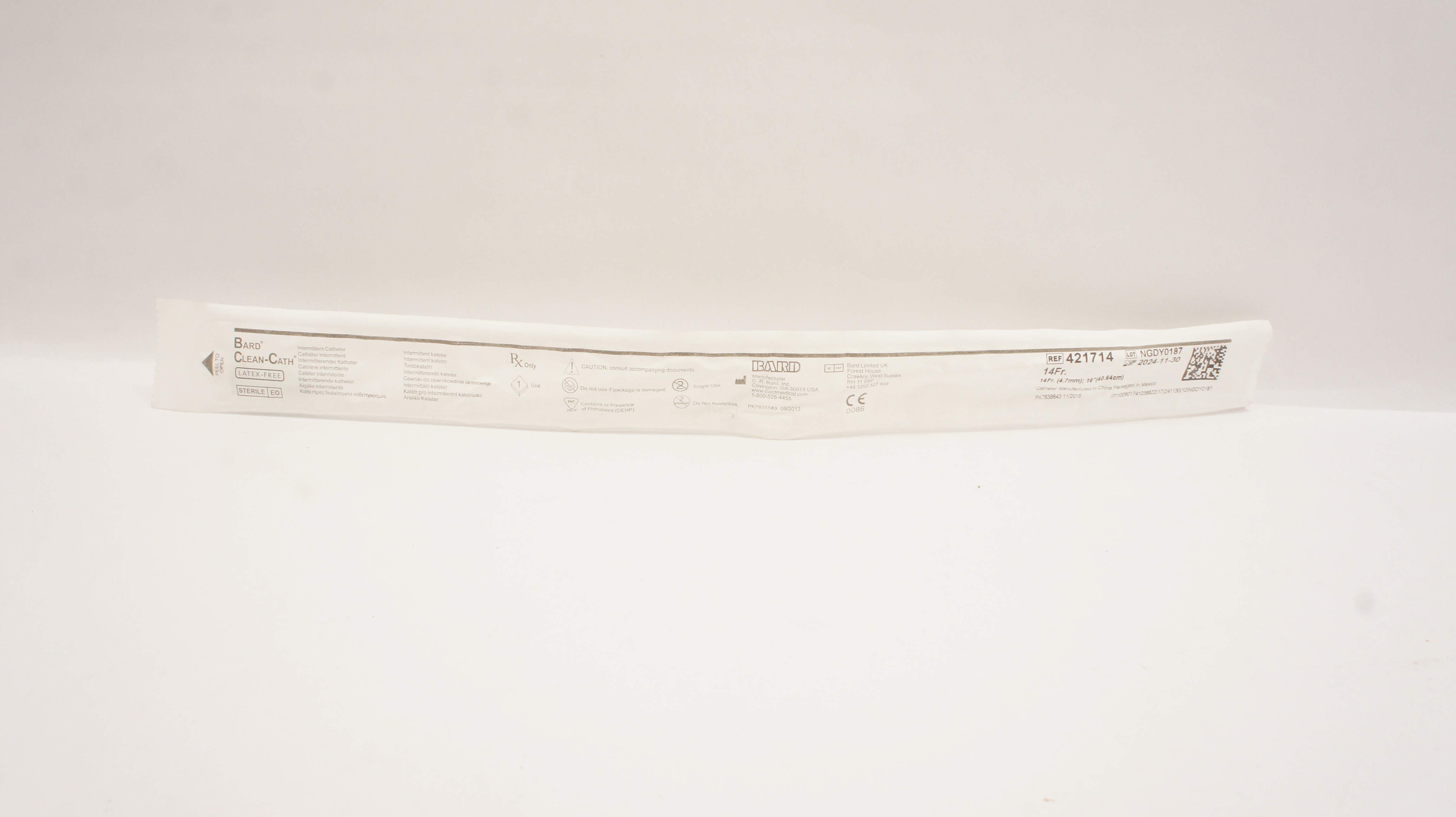 Bard 421714 Clean-Cath Intermittent Catheter 14Fr x 16Inch