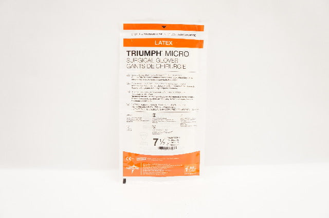 Medline MSG2375 Triumph Micro Latex Surgical Gloves Size 7-1/2