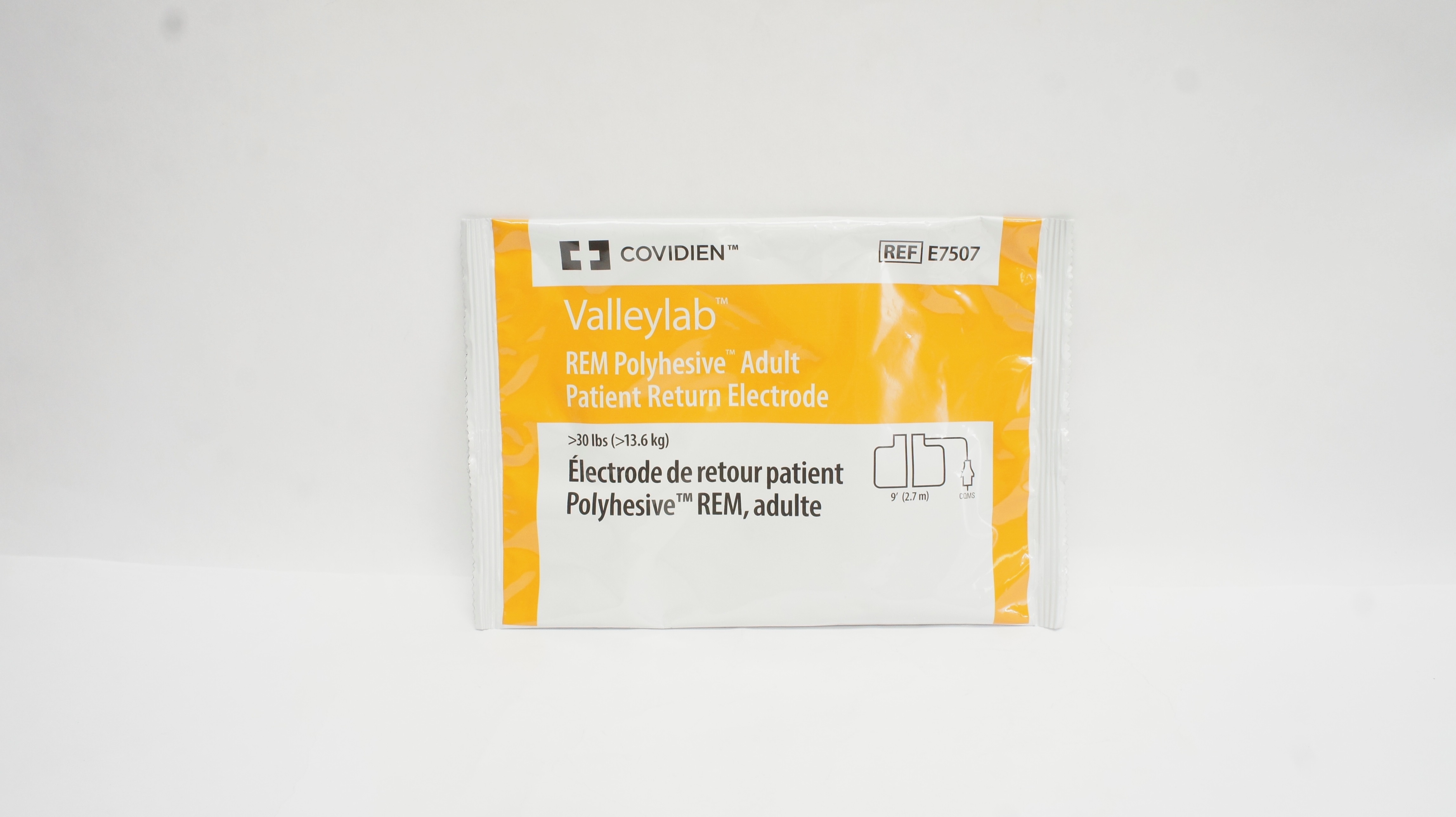 Covidien E7507 Valleylab REM Polyhesive Adult Patient Return Electrode >30lbs