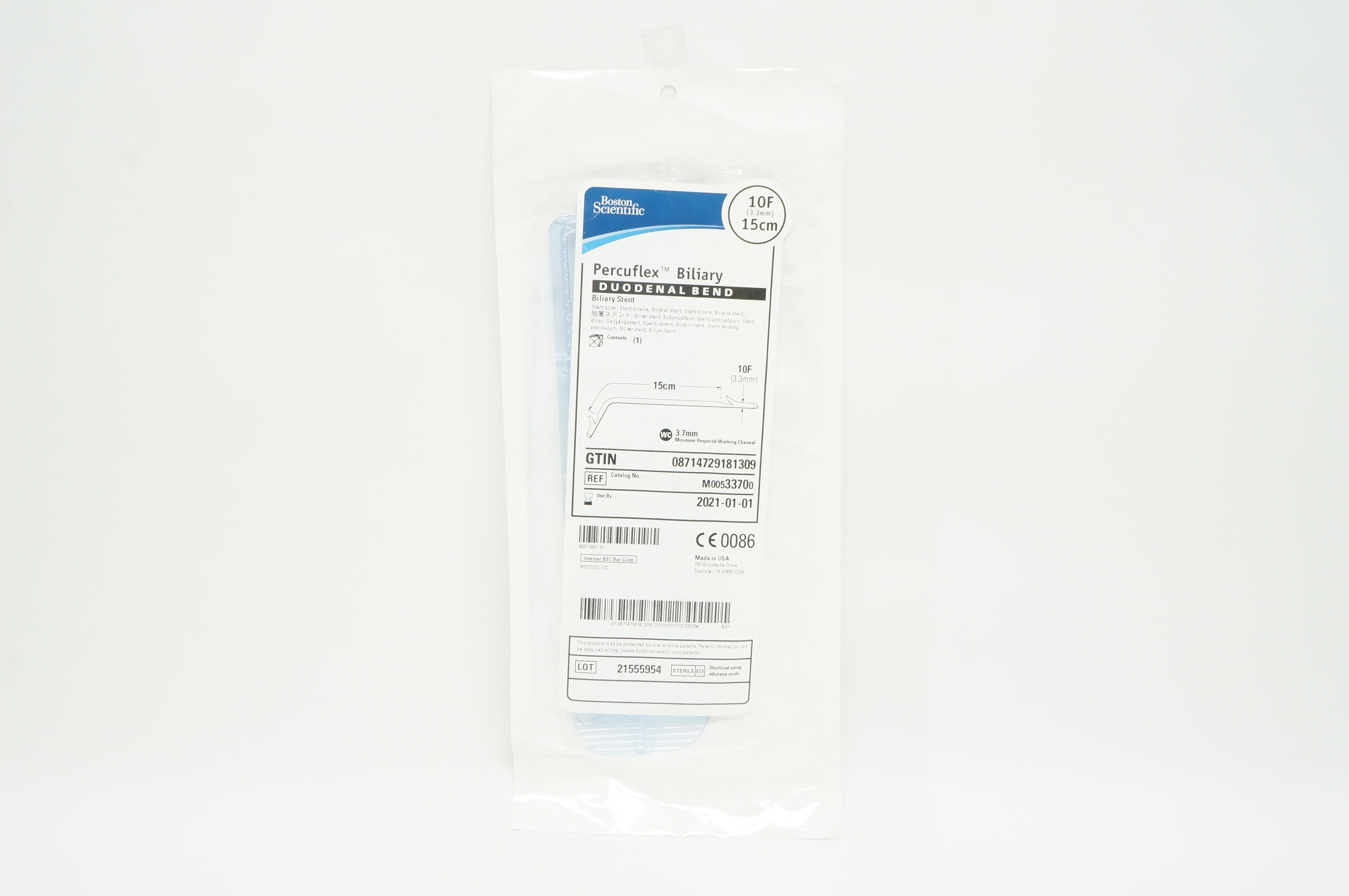 Boston Scientific M00533700 Percuflex Duodenal Bend Biliary Stnt 10F x 15cm (x)
