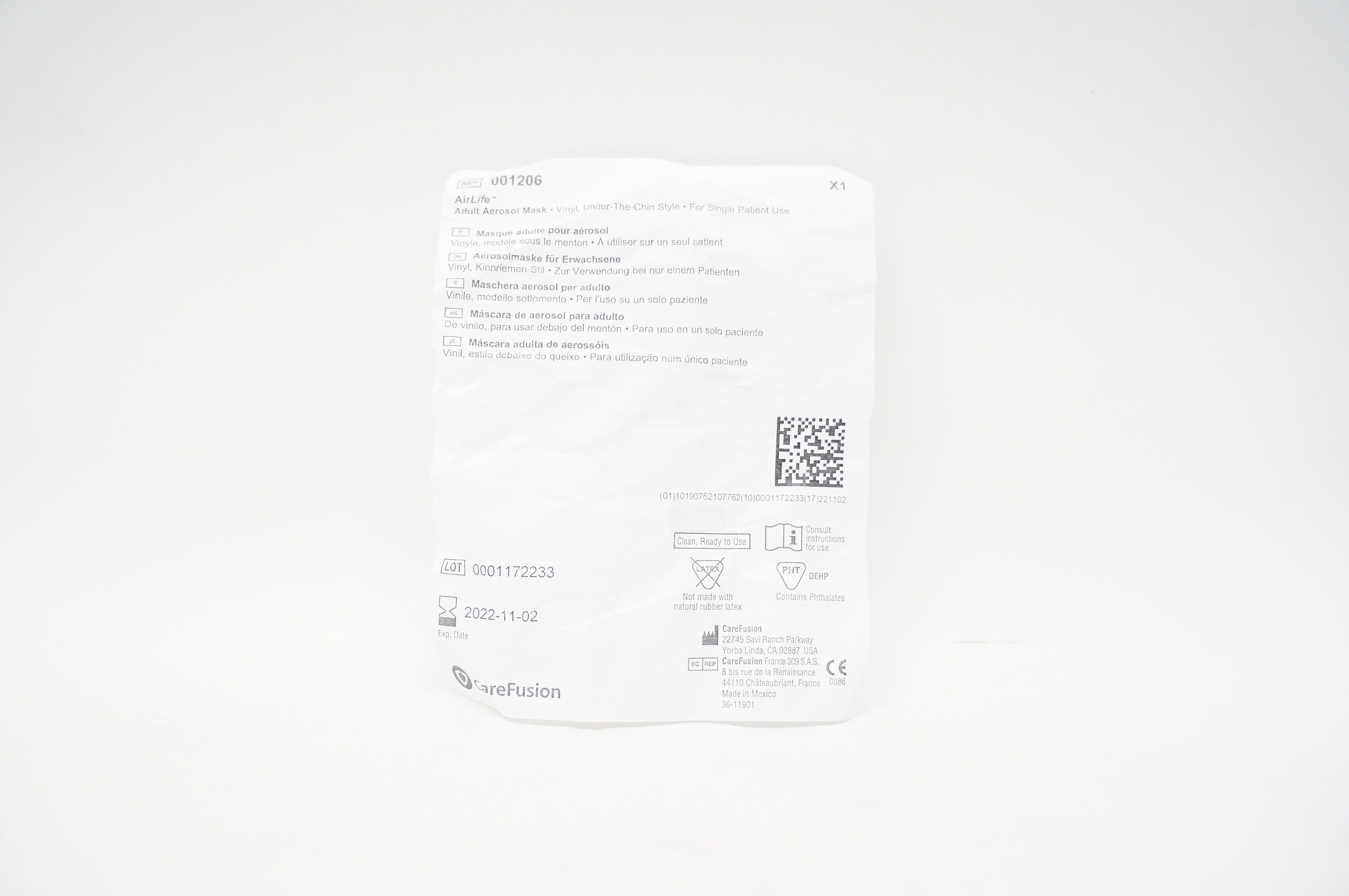 CareFusion 001206 AirLife Adult Aerosol Mask