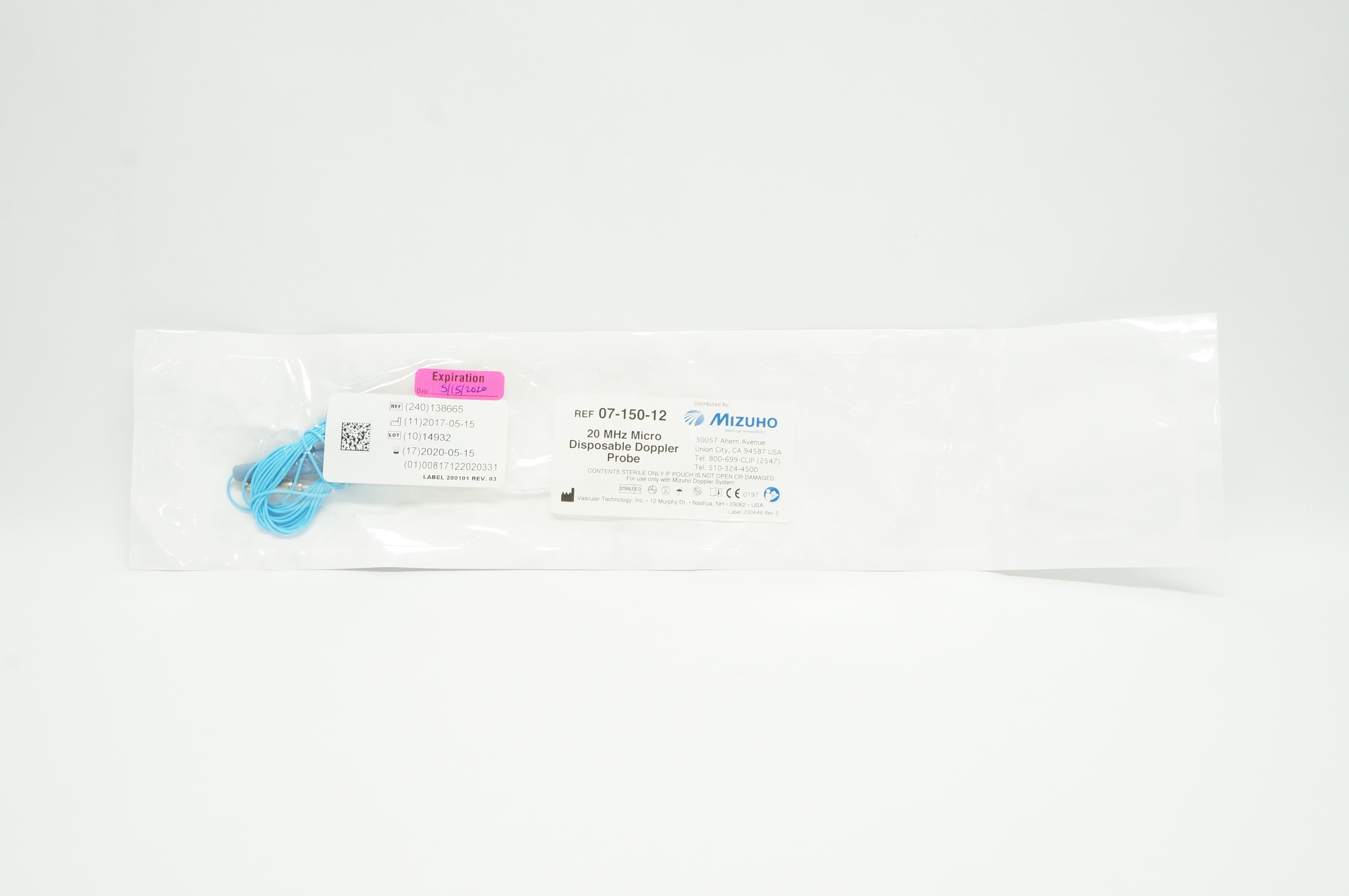 Mizuho 07-150-12 20MHz Micro Disposable Doppler Probe (x)