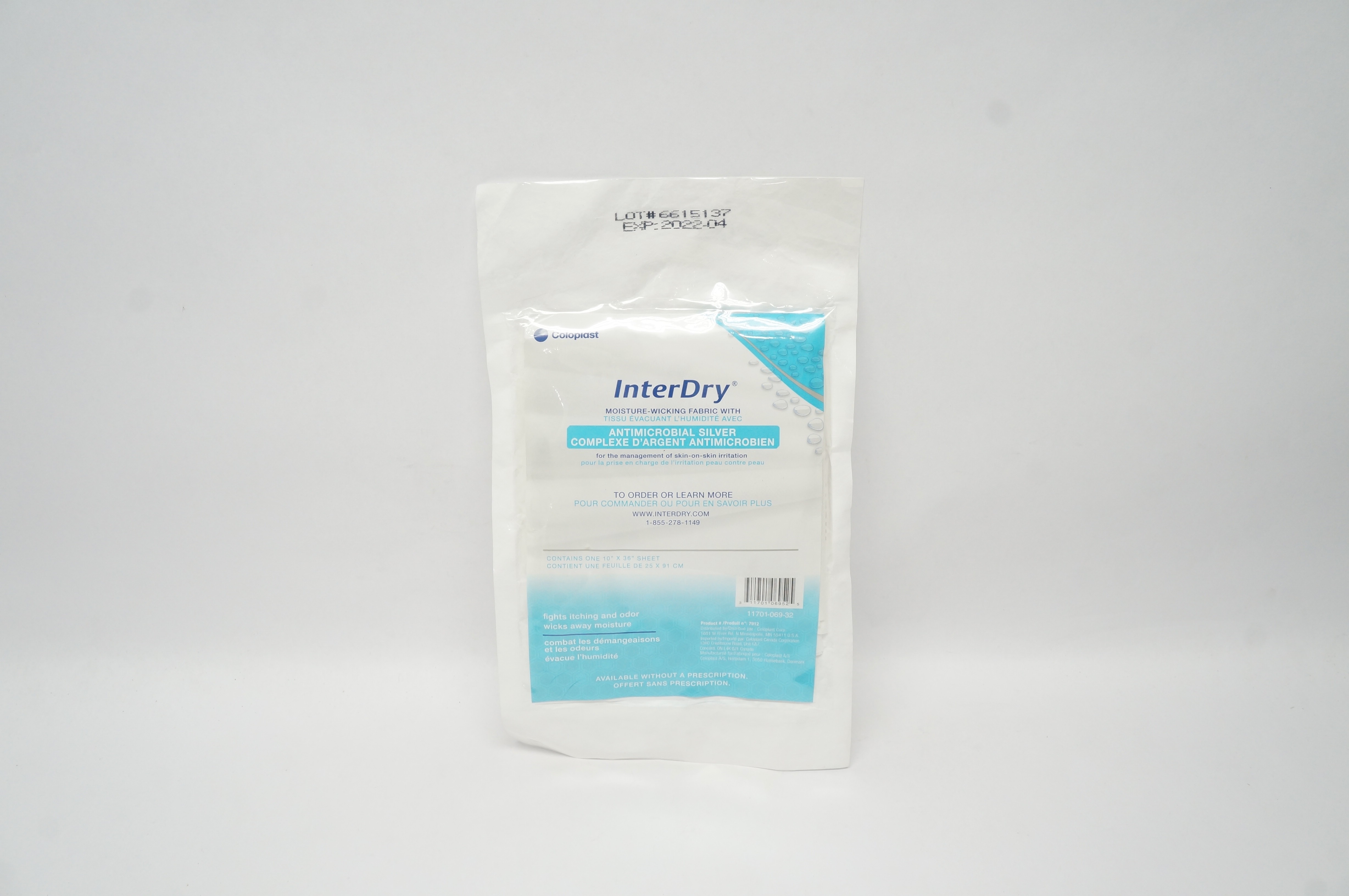 Coloplast 7912 InterDry Antimicrobial Silver 10inch x 36inch (x)