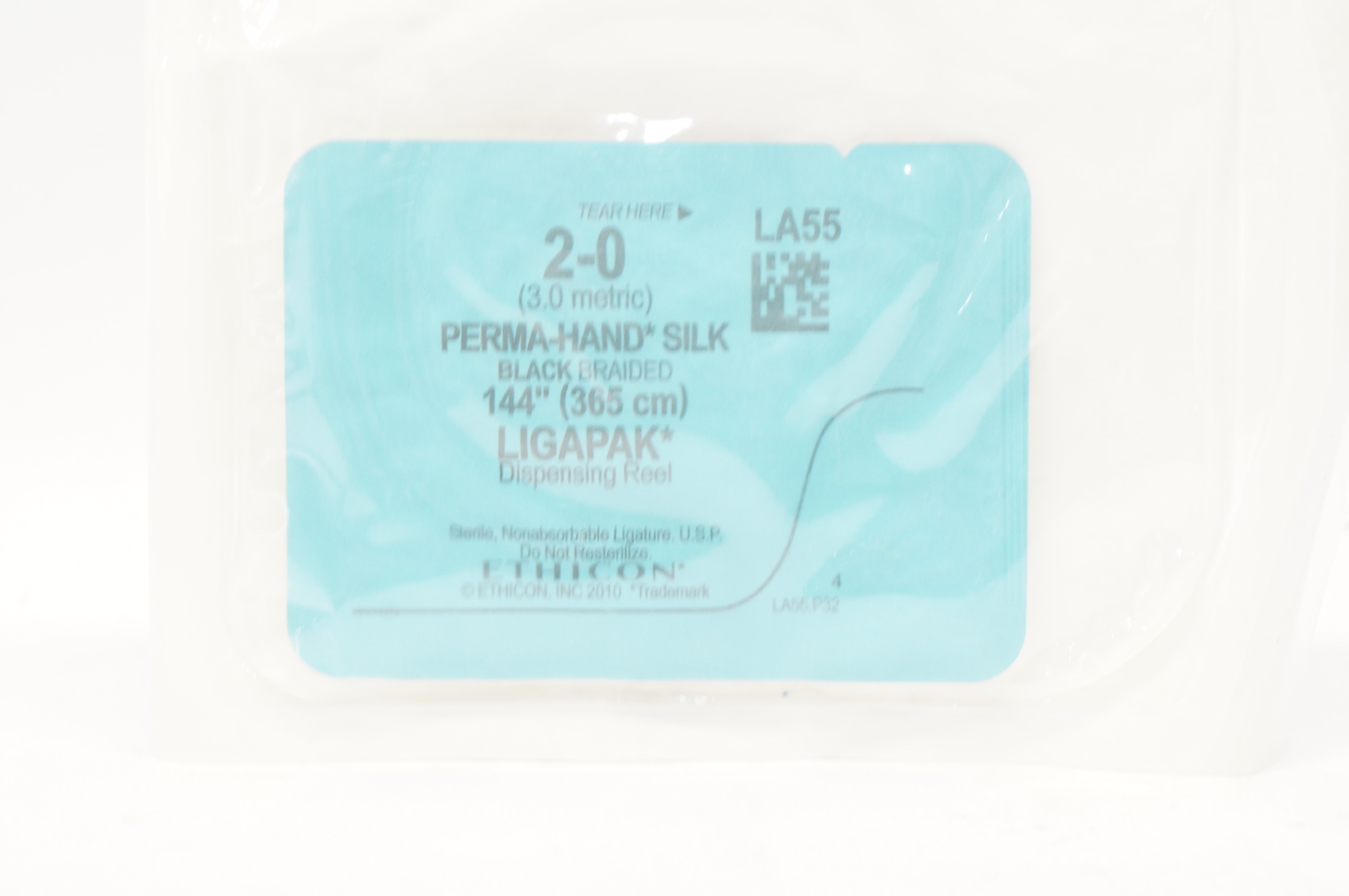 Ethicon LA55 2-0 Perma-Hand Silk Ligapak Dispensing Reel 144 inch (x)
