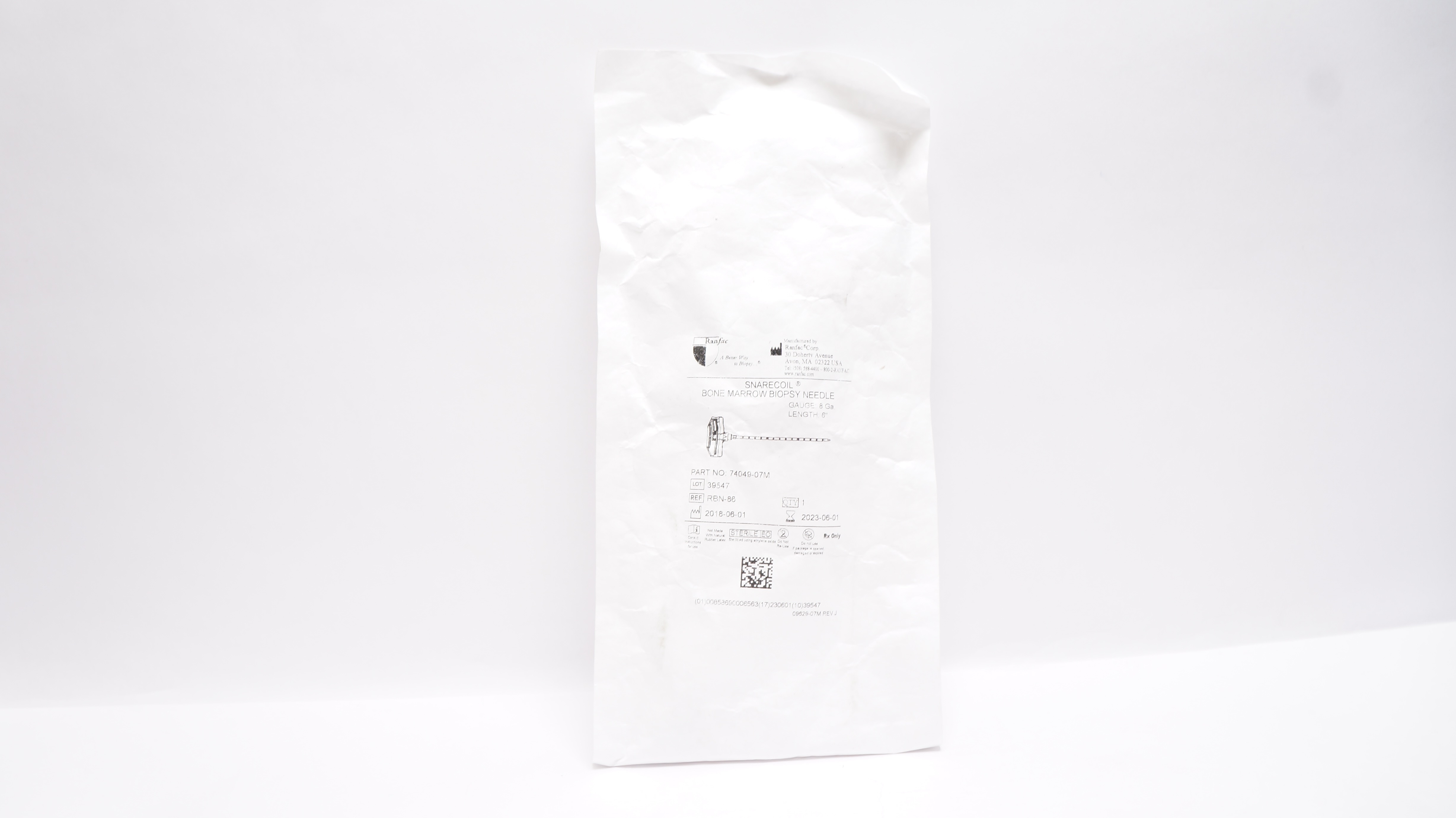 Ranfac Corporation RBN-86 Snarecoil Bone Marrow Biopsy Needle 8Ga x 6In (x)