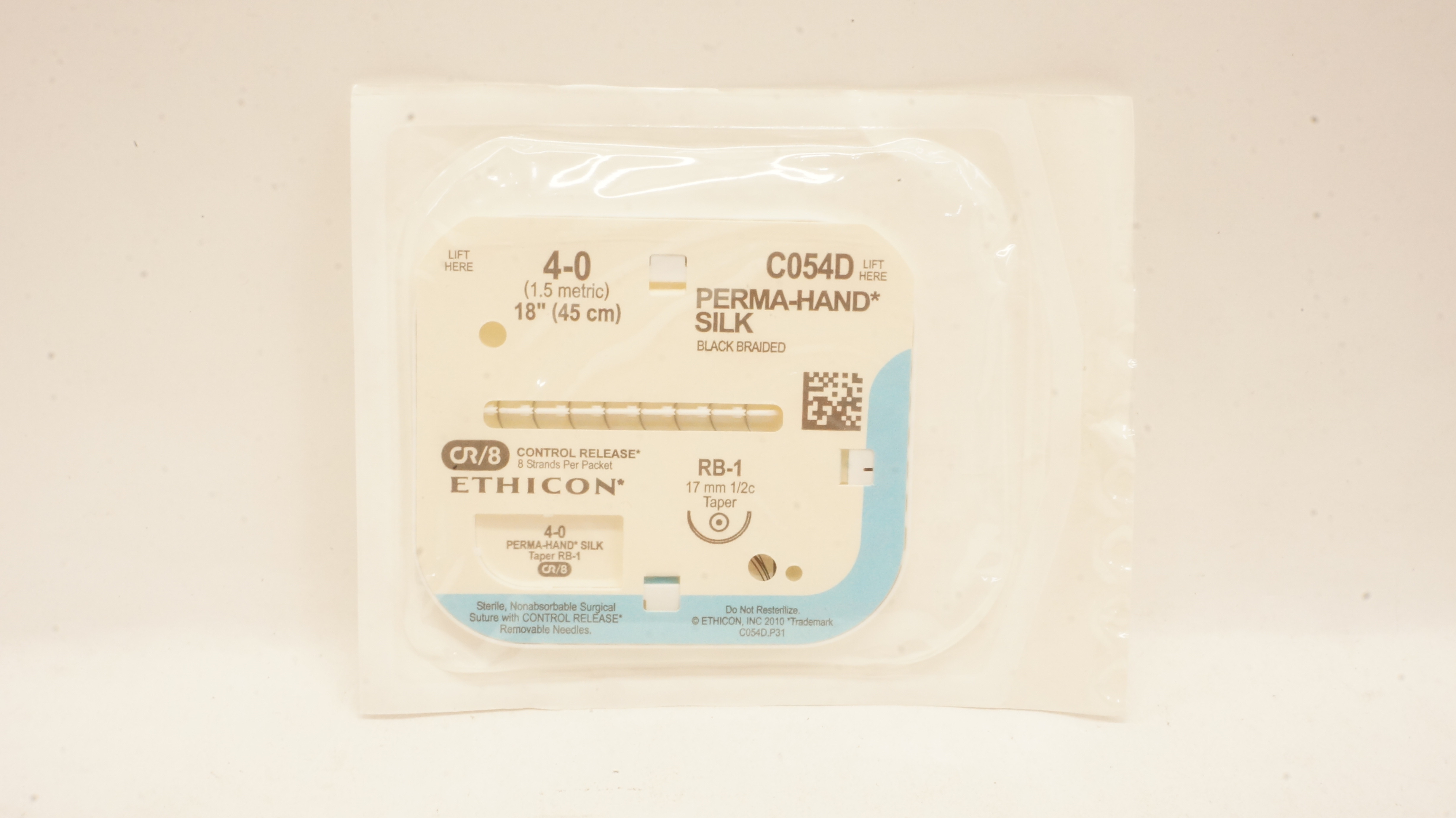 Ethicon C054D 4-0 PERMA-HAND SILK, RB-1, 17mm 1/2c Taper, 18inch (x)