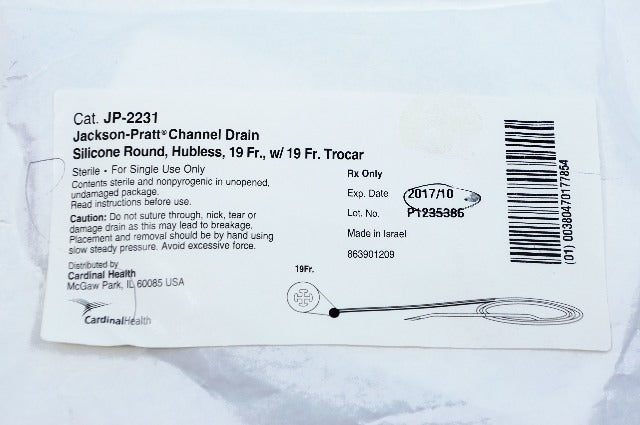 Cardinal Health JP-2231 Jackson-Pratt Channel Drain Silicone Round, 19Fr. (x)