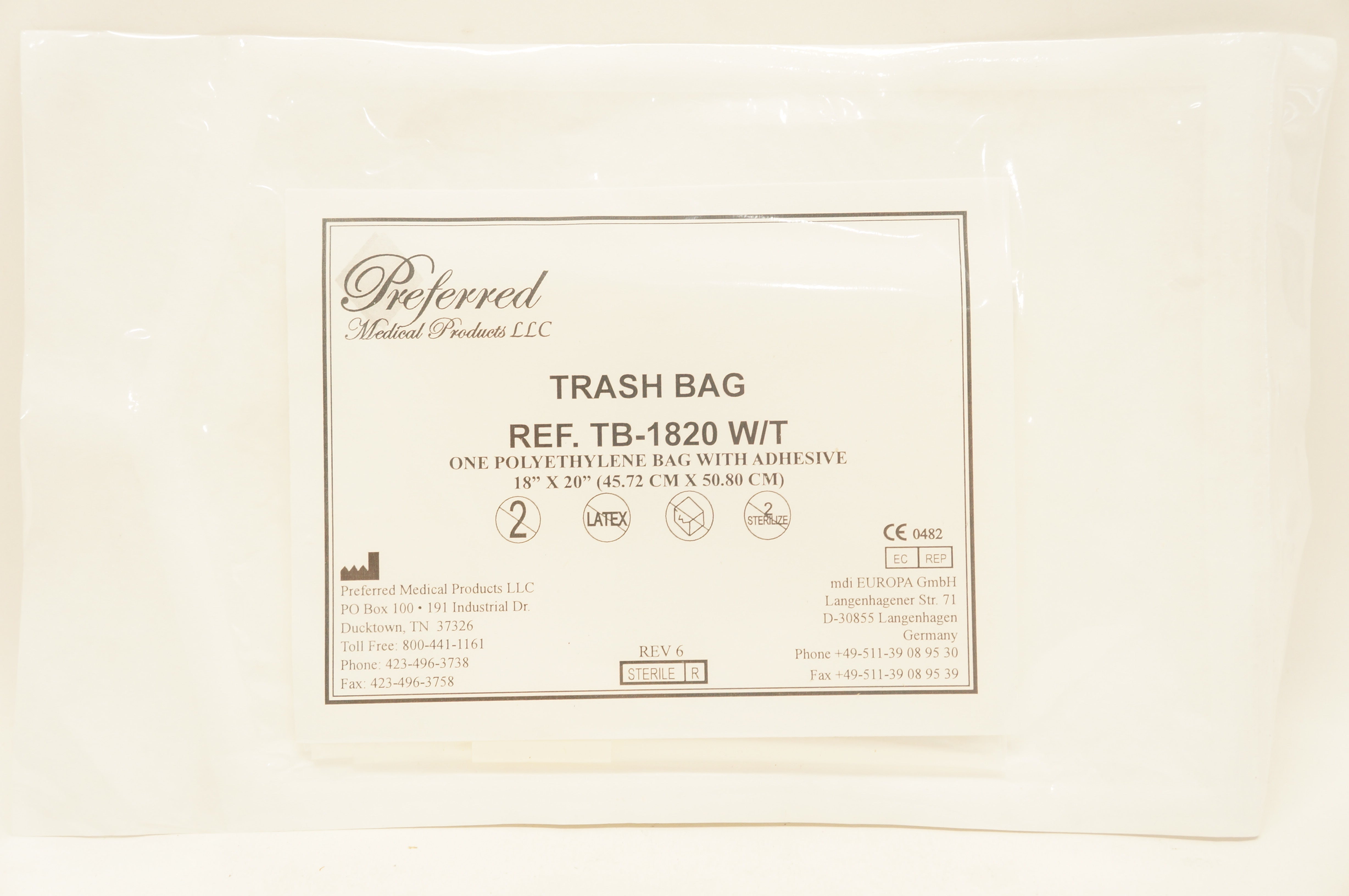 Preferred Medical TB-1820 Trash Bag 18inch x 20inch  (x)