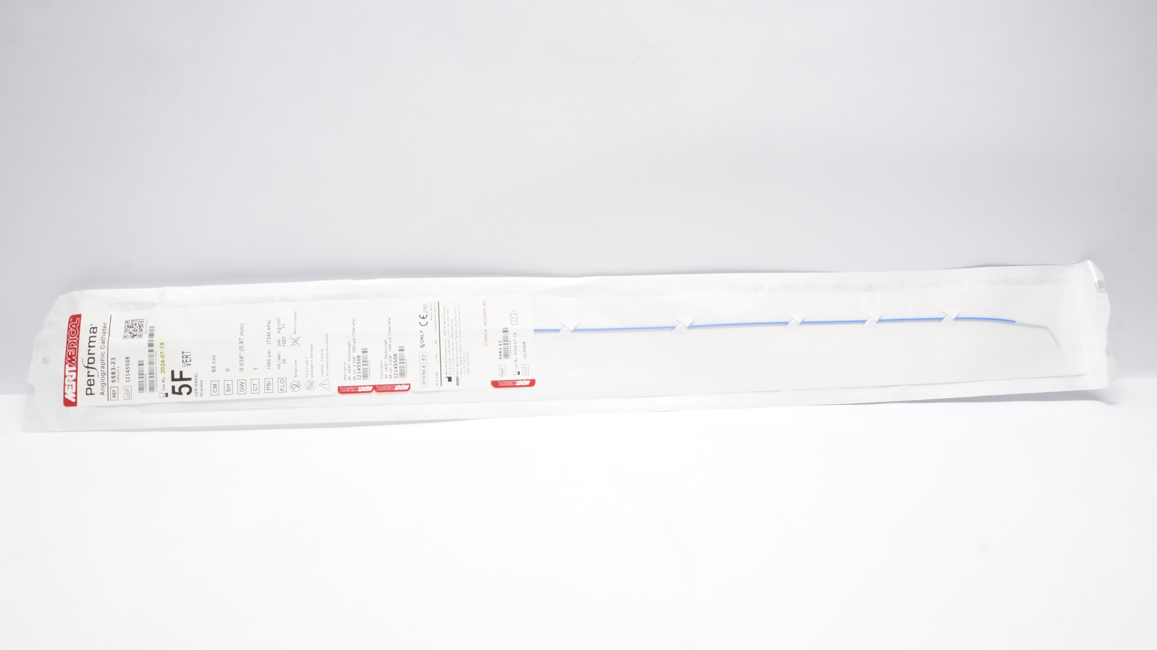 Merit Medical 5583-23 Performa Angiographic Cath. 5F Vertebral, Braided 65cm (x)