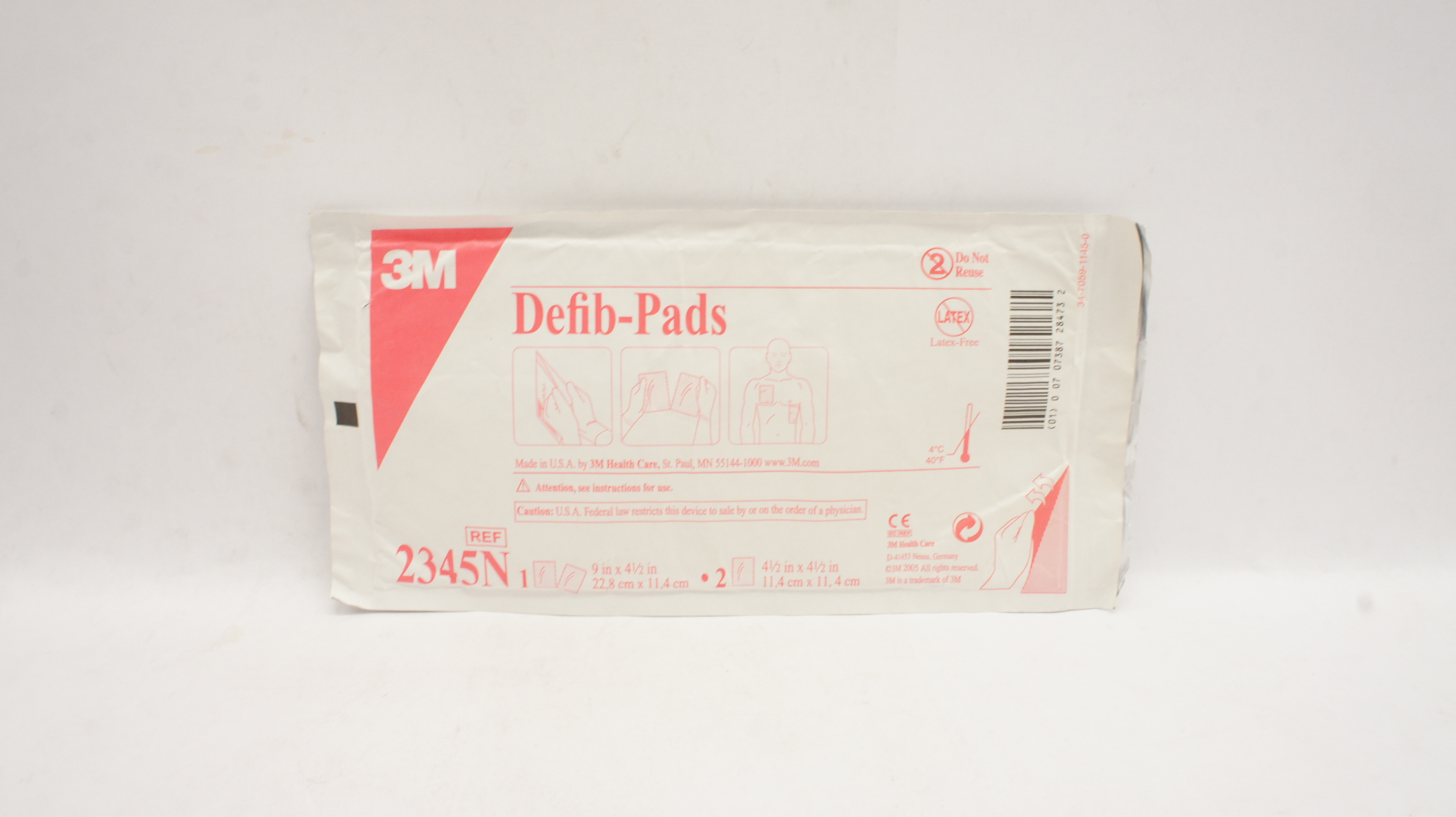 3M 2345N Defib-Pads 9inch x 4-1/2inch (x)