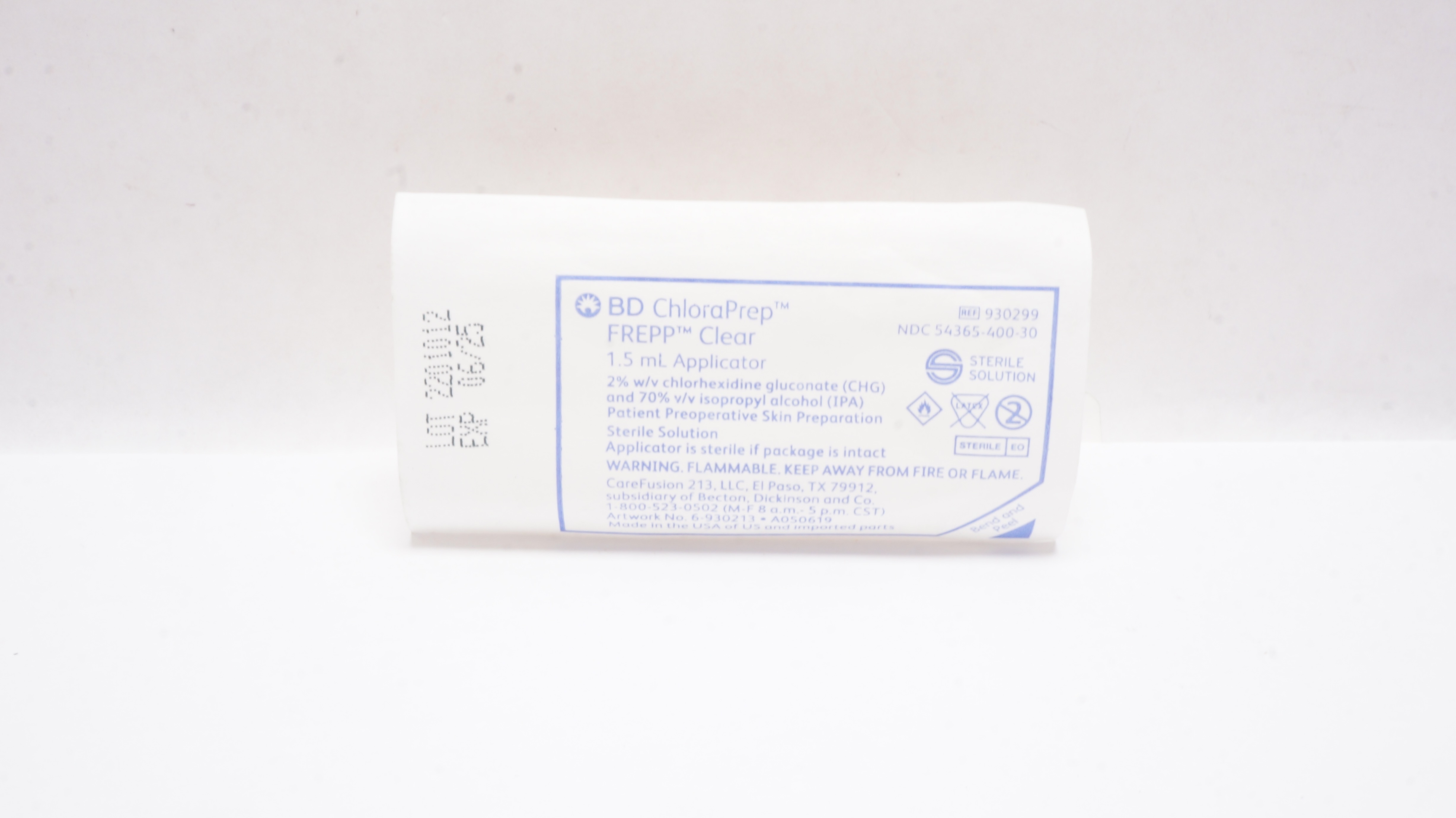 BD 930299 ChloraPrep FREPP Clear  Applicator 1.5 mL