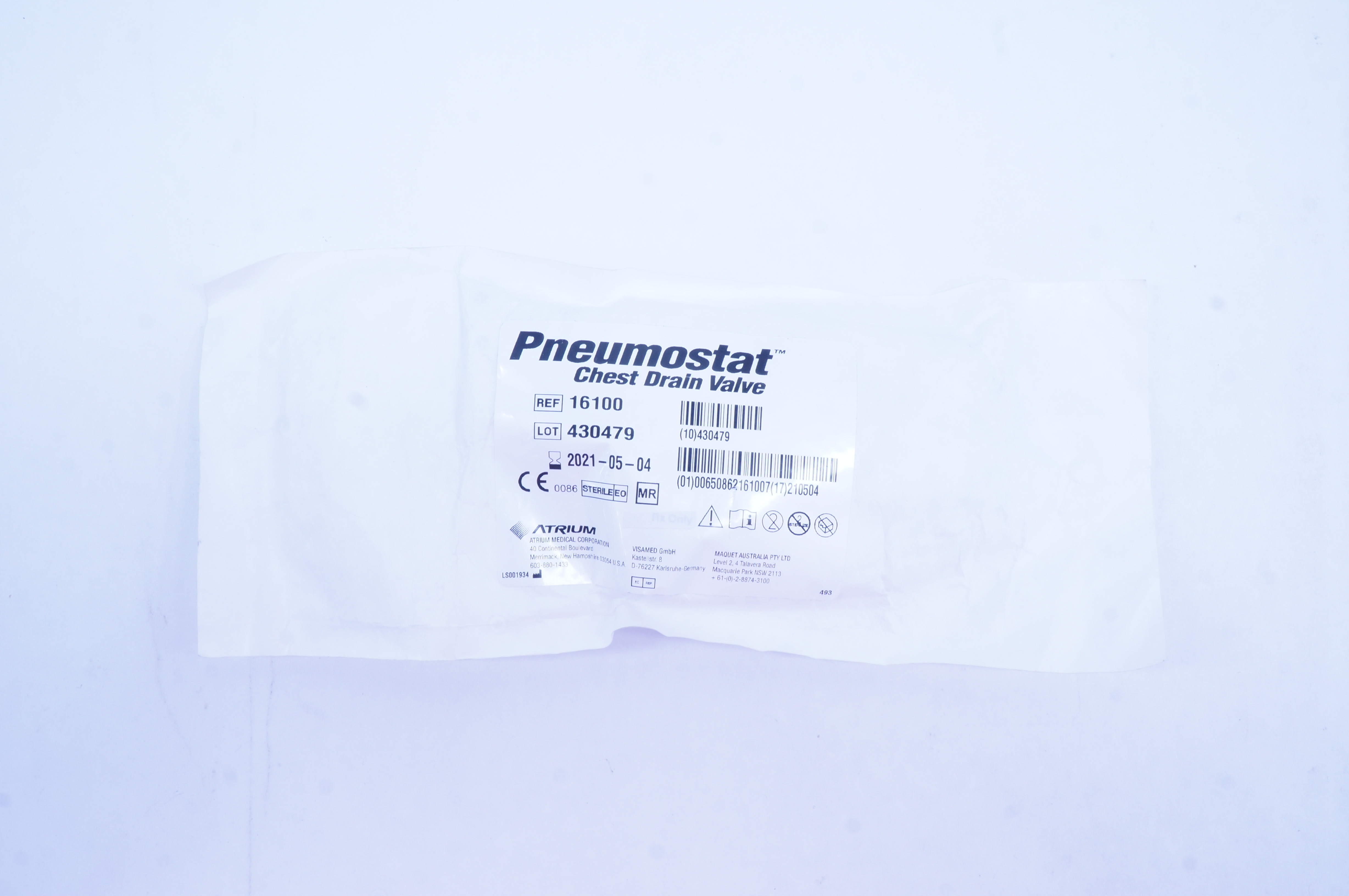Atrium 16100 Pneumostat Chest Drain Valve