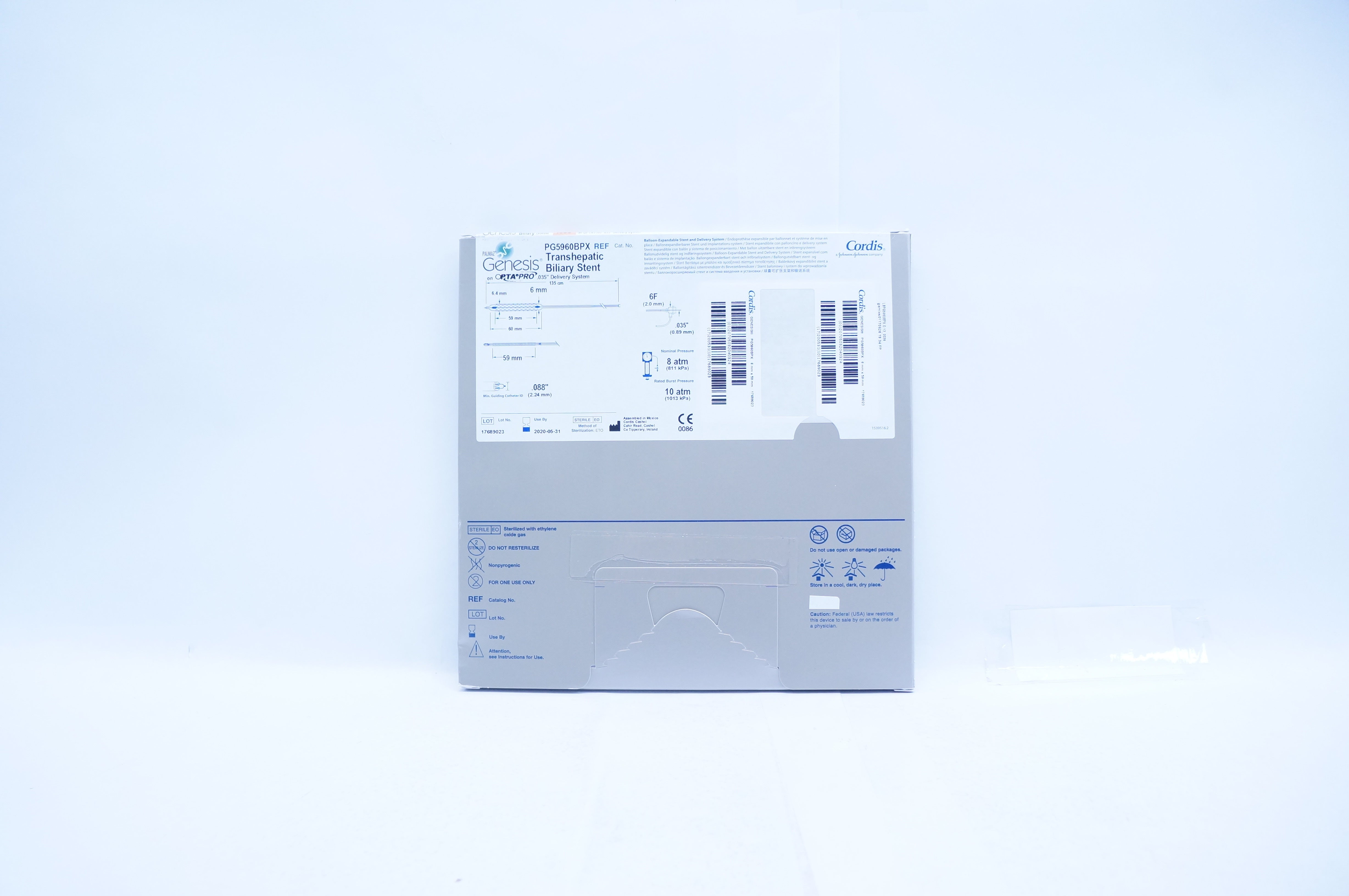 Cordis PG5960BPX Transhepatic Biliary Stnt .035inch x 6 x 59mm x 135cm (x)
