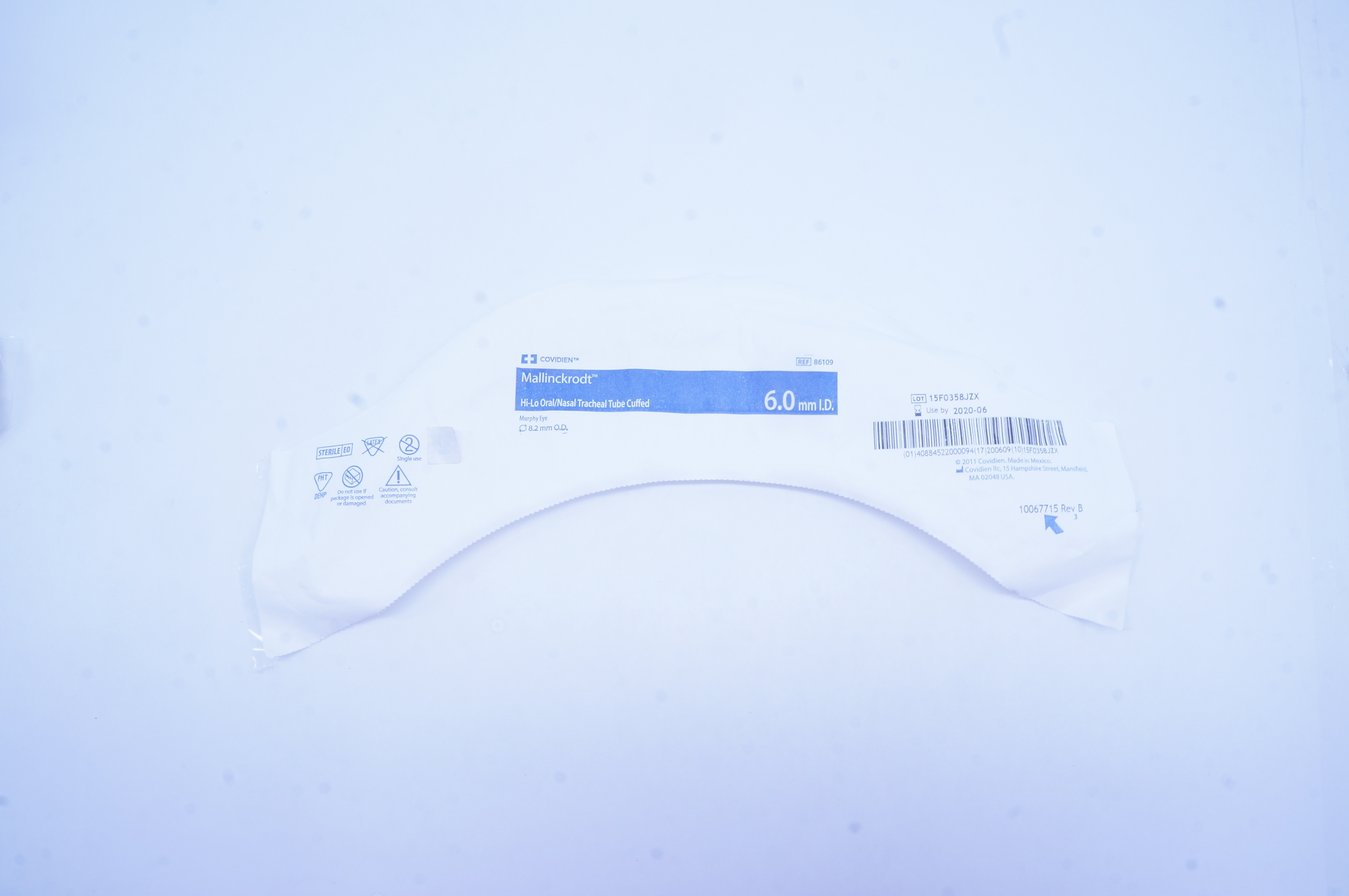 Covidien 86109 Mallinckrodt Hi-Lo Oral/Nasal Tracheal Tube Cuffed 6 x 8.2mm (x)