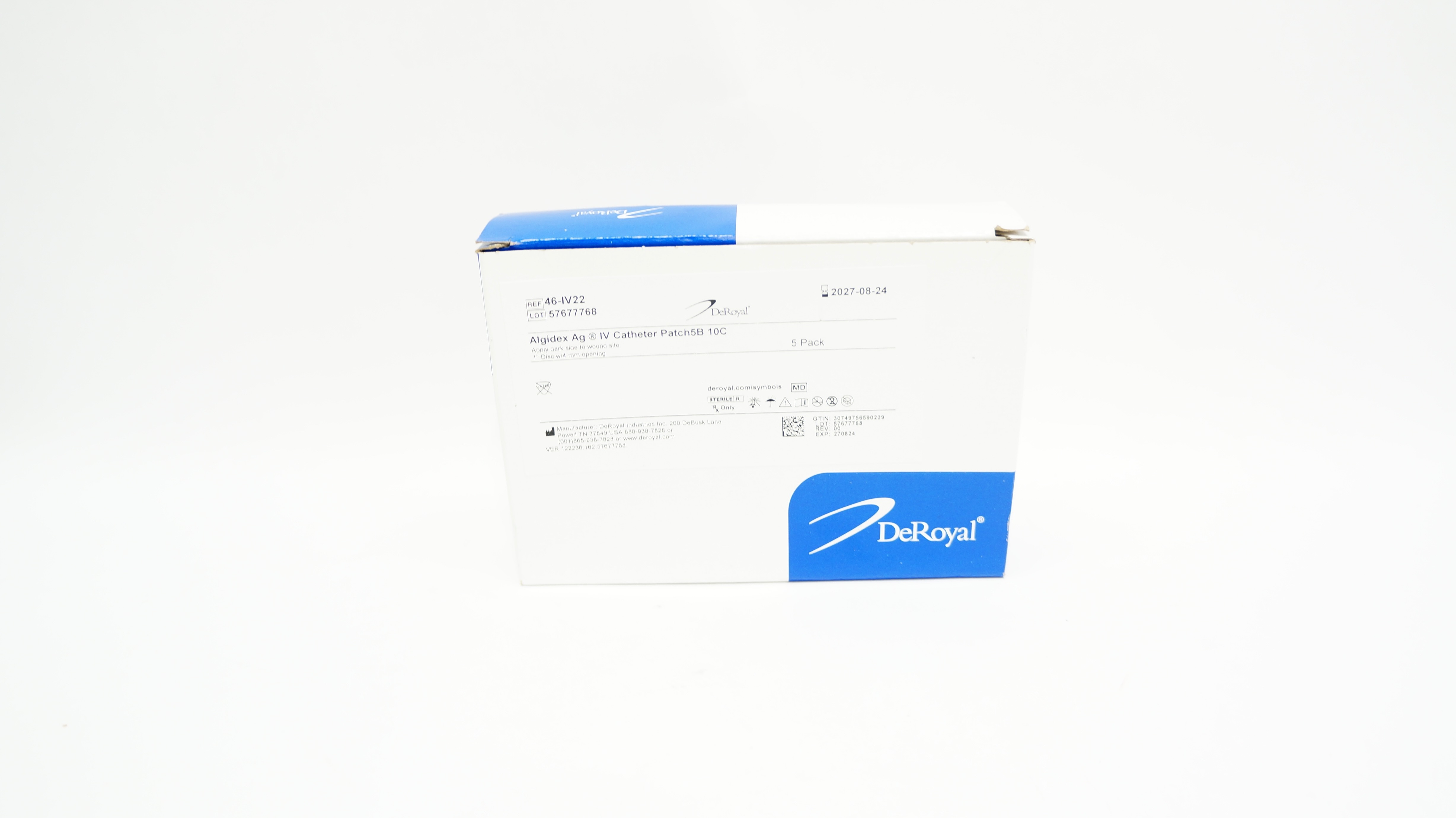 DeRoyal 46-IV22 Algidex AG IV Cath. Patch5B 10C - Box of 5