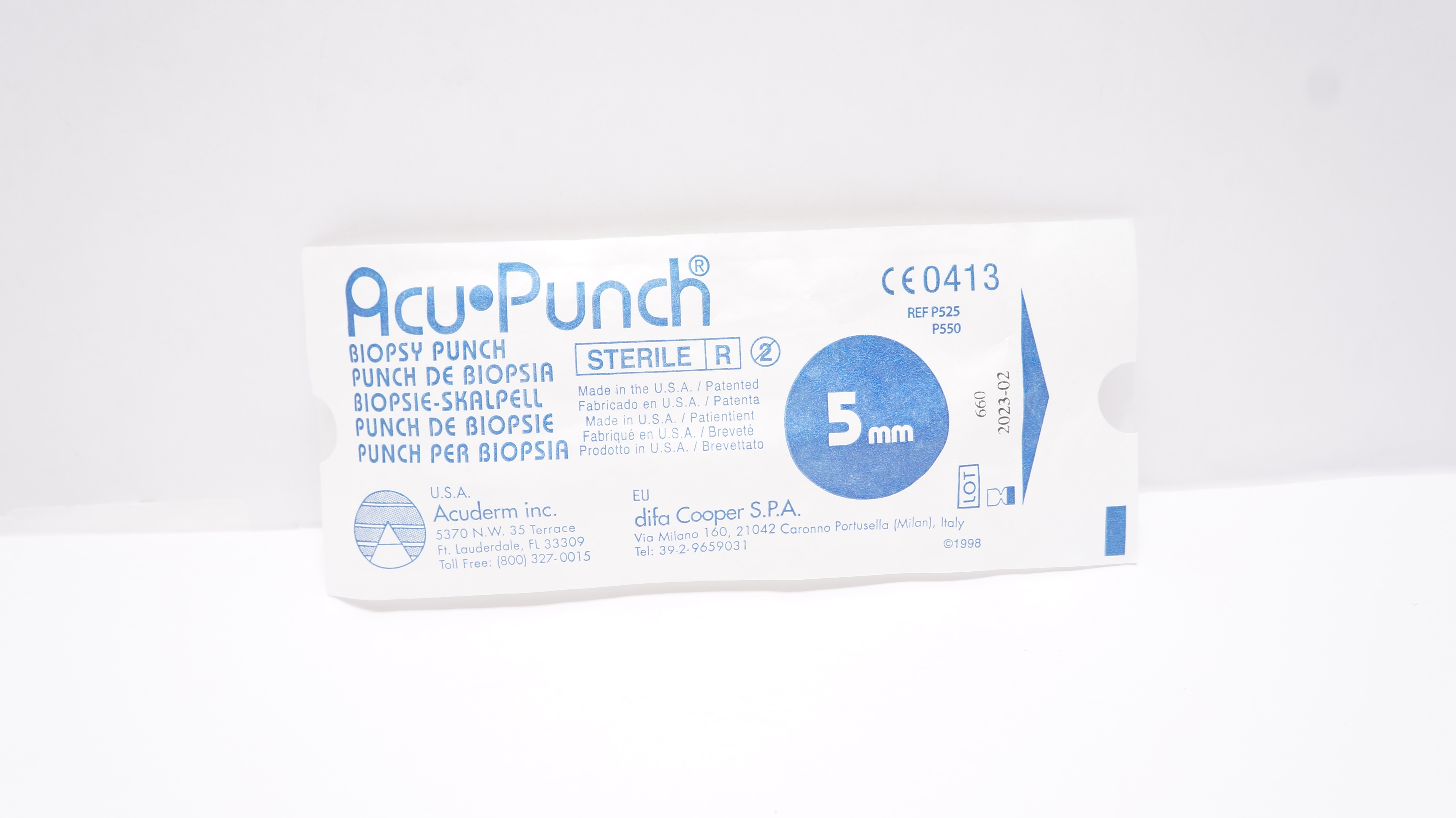 Acuderm P525/P550 Acu Punch Biopsy Punch 5mm (x)