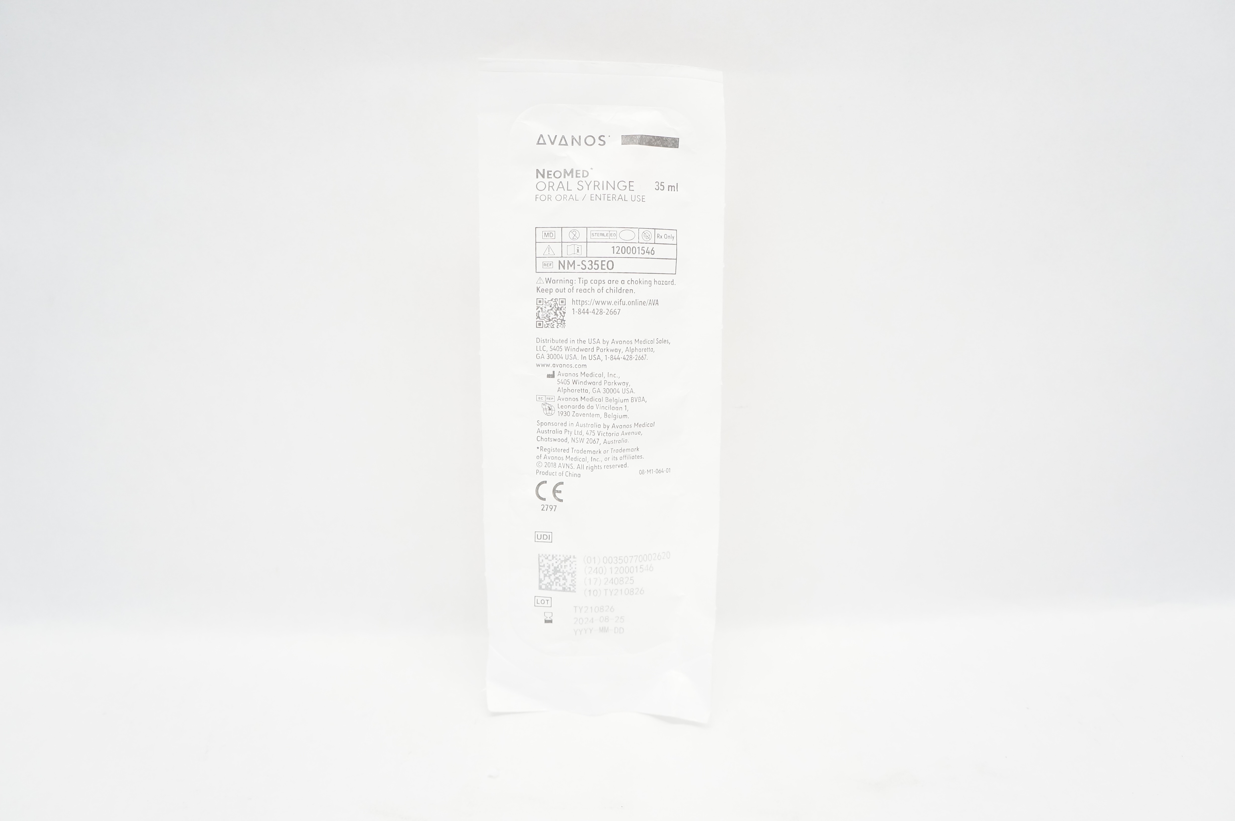 Avanos NM-S35EO NeoMed Oral Syringe for Oral/Enteral Use 35mL