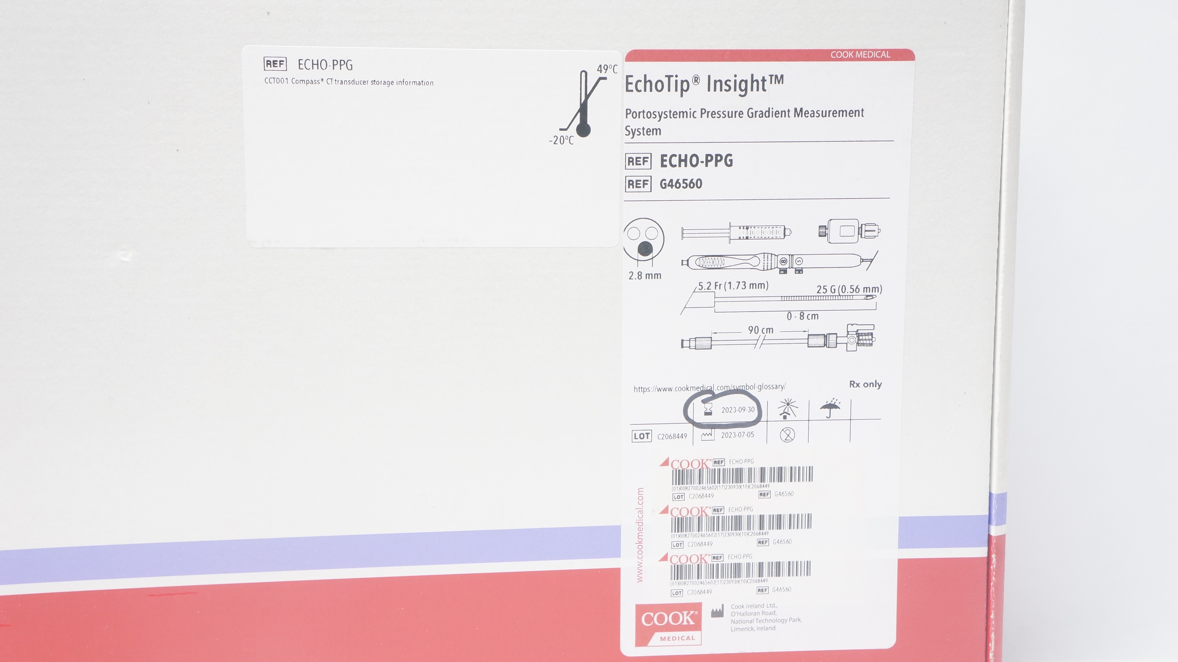 Cook Medical G46560 EchoTip Insight Gradient Measurement System 90cm x 2.8mm (x)