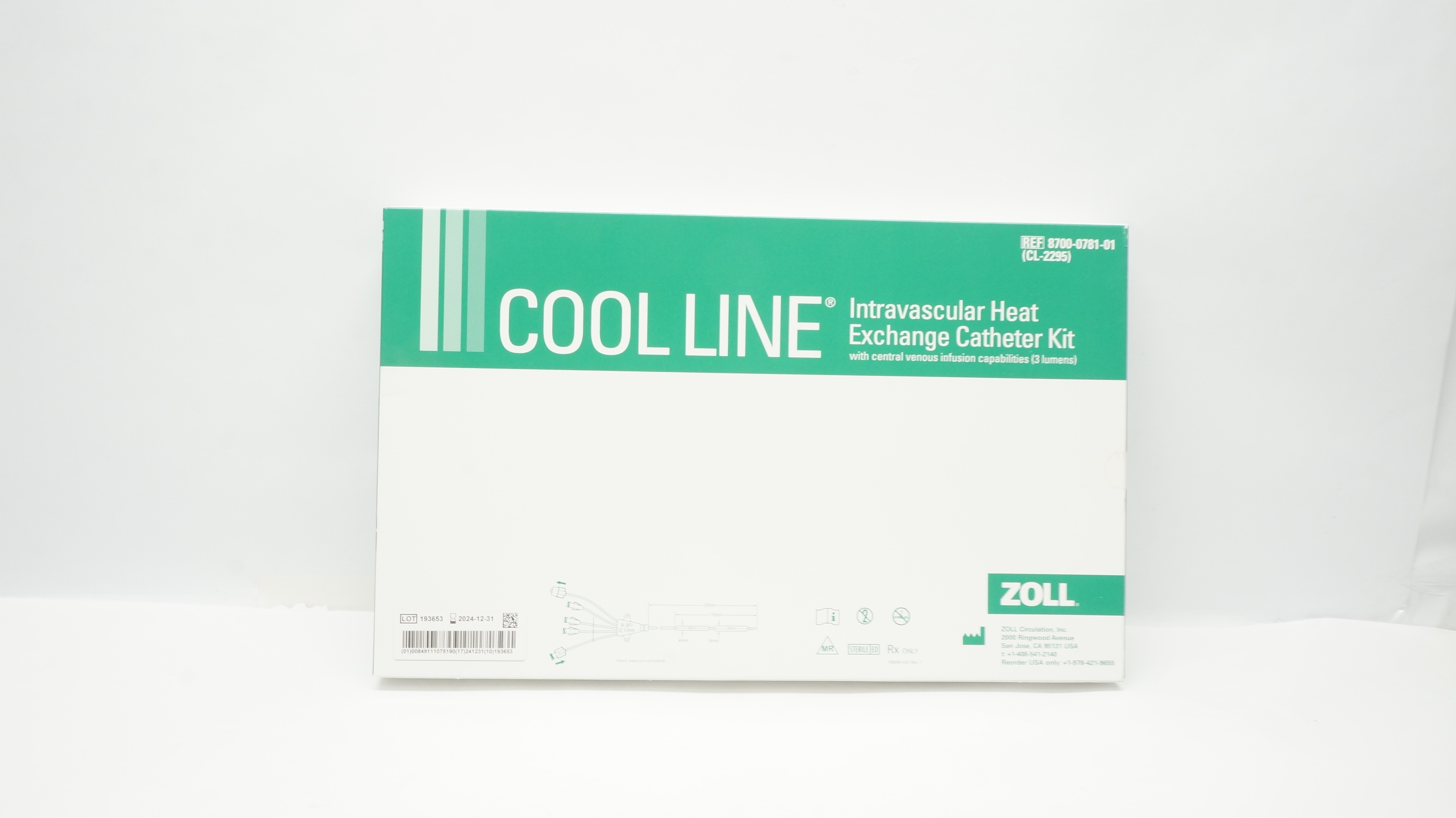 Zoll 8700-0781-01 Cool Line Intravascular Heat Exchange Cath. Kit 9.3Fr (x)