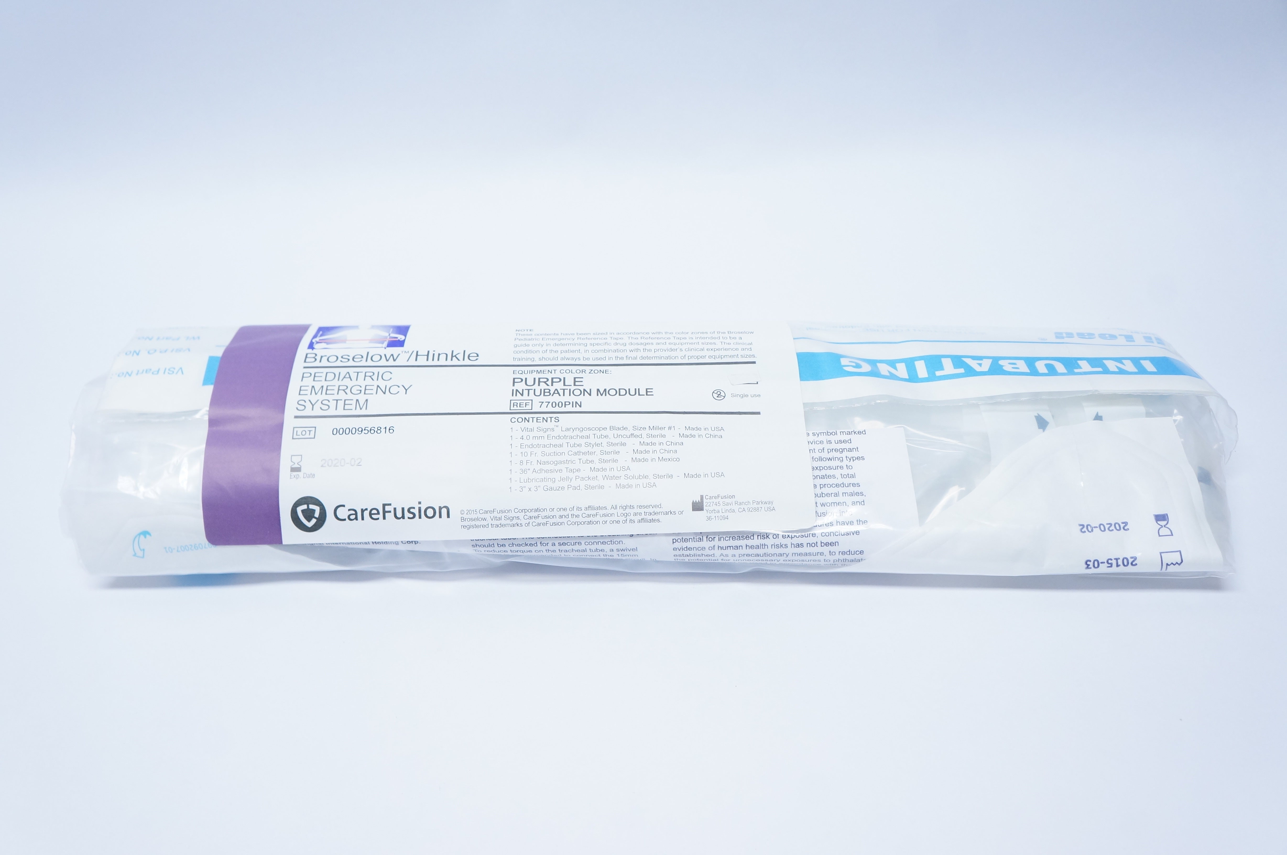 CareFusion 7700PIN Broselow/Hinkle Intubation Module Purple (x)