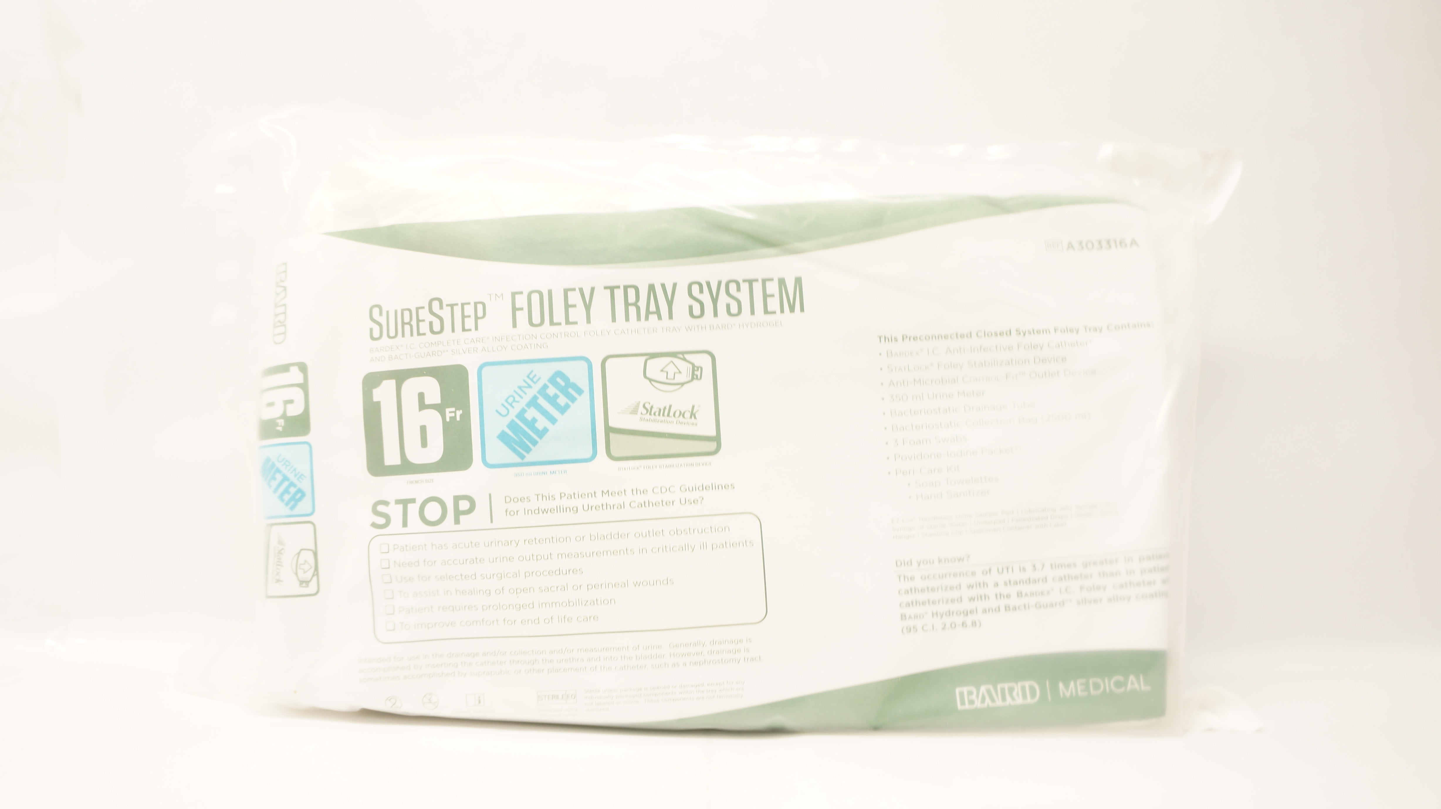 Bard A303316A SureStep Complete Care Infection Control Foley Cath. Tray 16Fr (x)