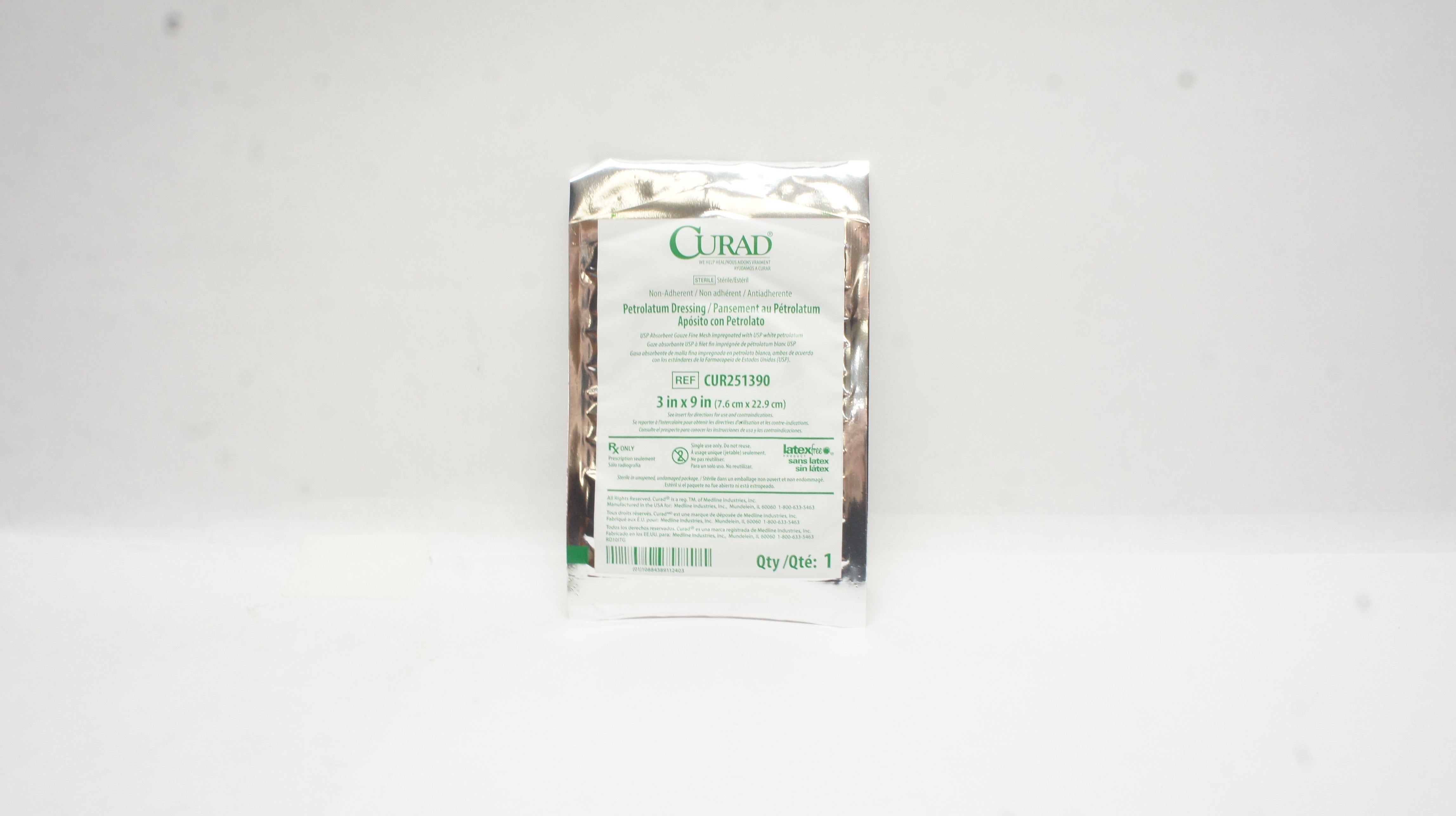 Medline CUR251390 Curad Petrolatum Dressing 3inch x 9inch (x)