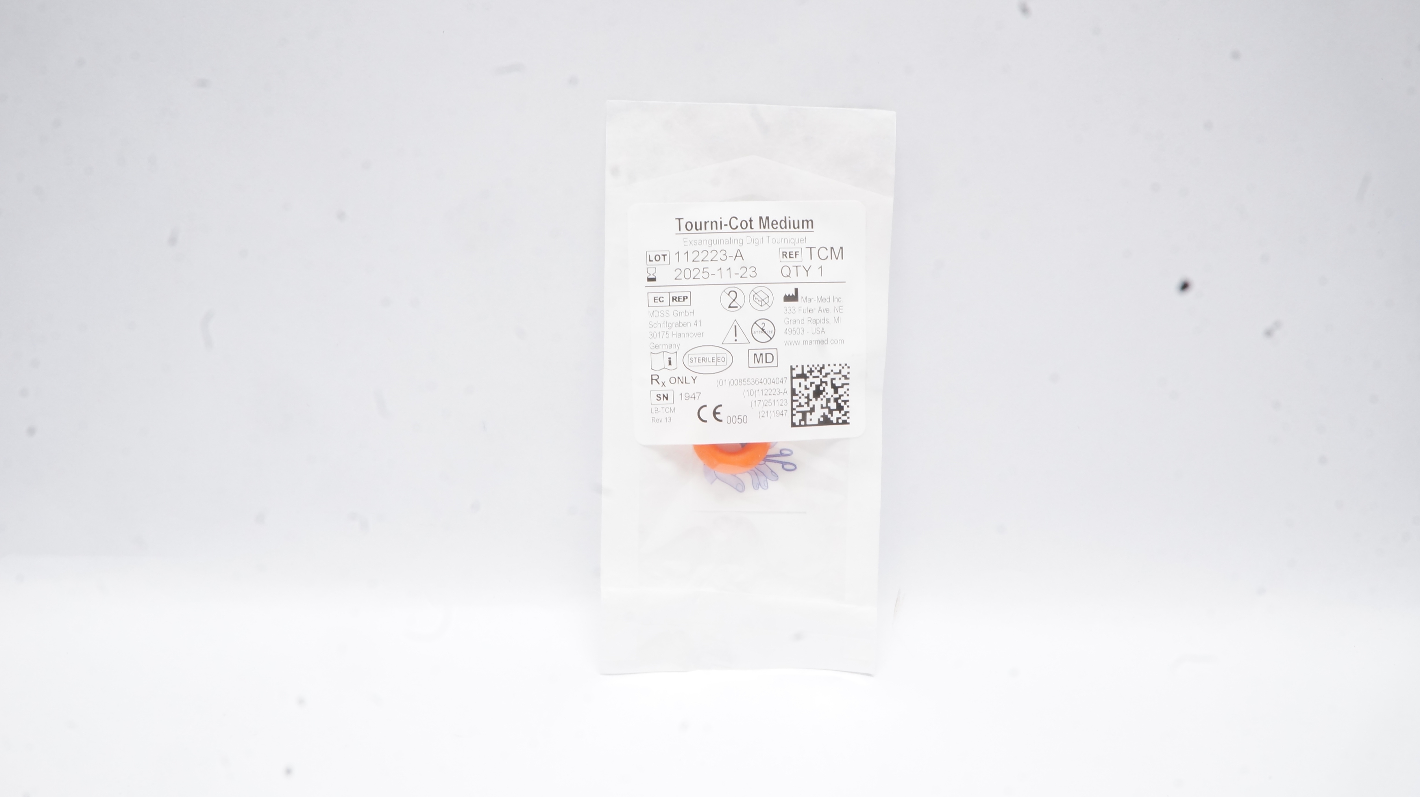 Mar-Med TCM Tourni-Cot Medium Exsanguinating Digit Tourniquet