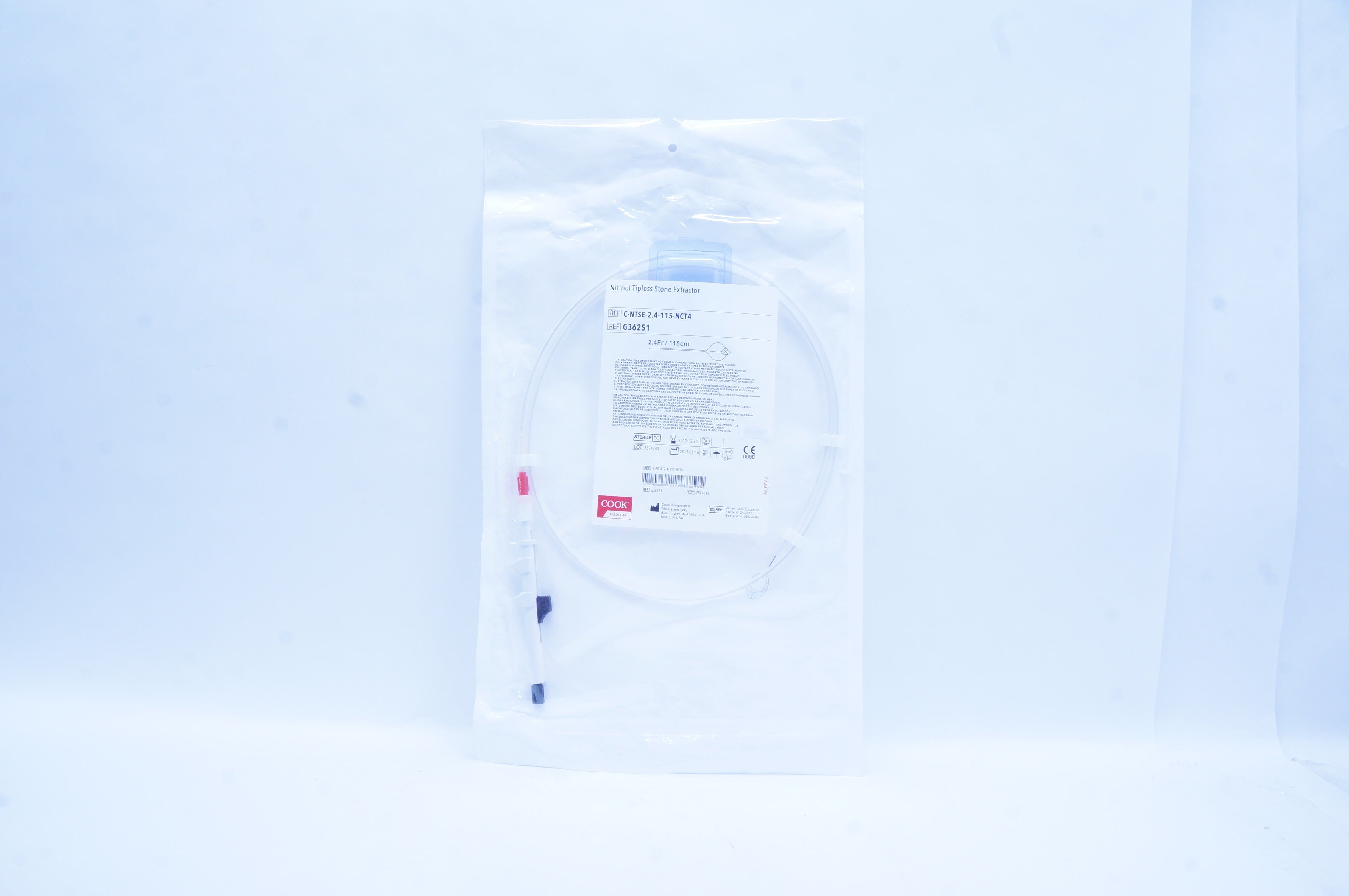 Cook Medical G36251 Nitinol Tipless Stone Extractor 2.4Fr./115cm (x)