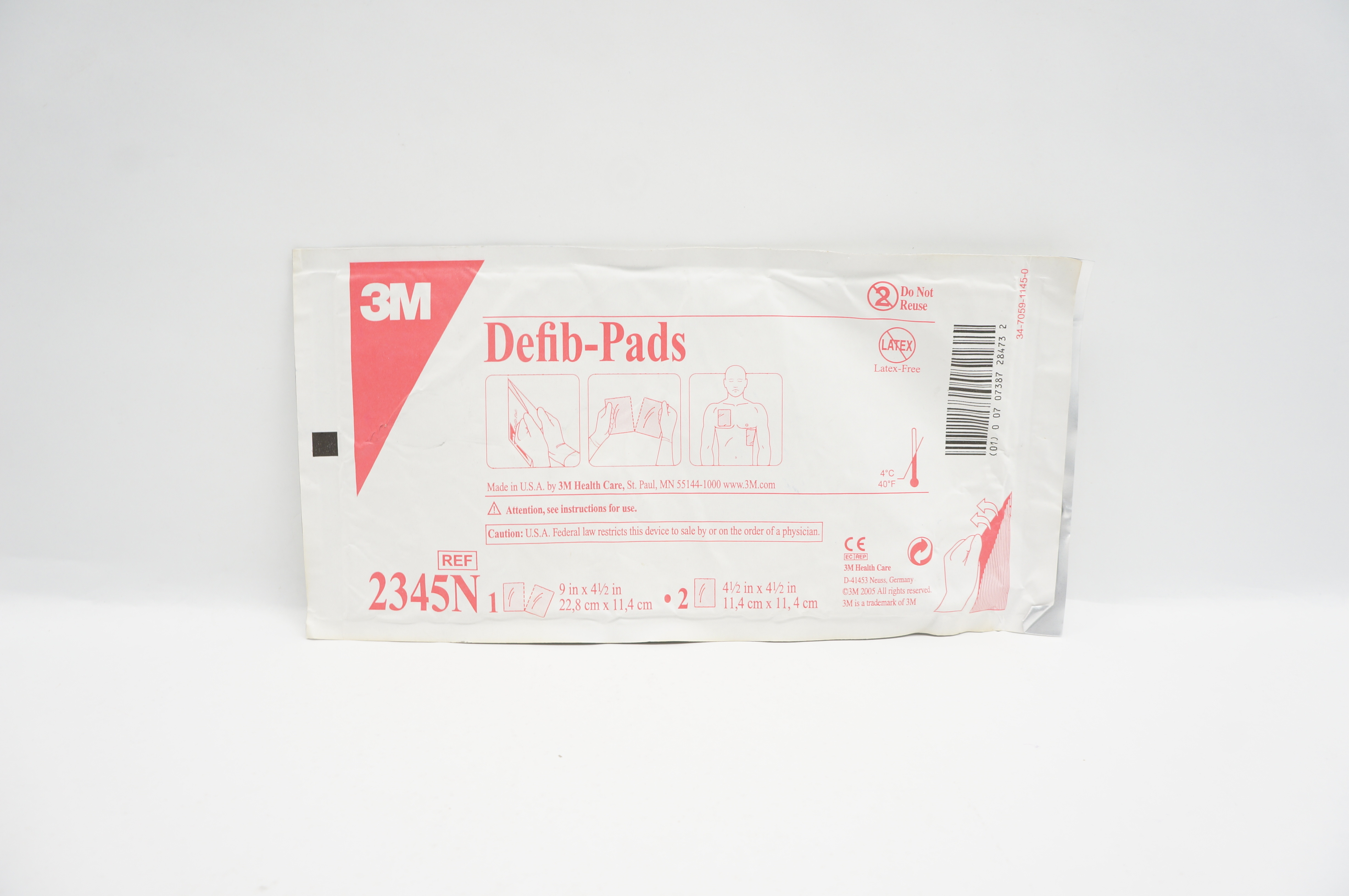 3M 2345N Defib-Pads 9inch x 4-1/2inch (x)