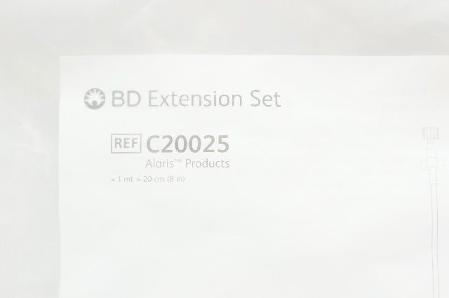 BD C20025 Alaris Extension Set 8inch x 1ml