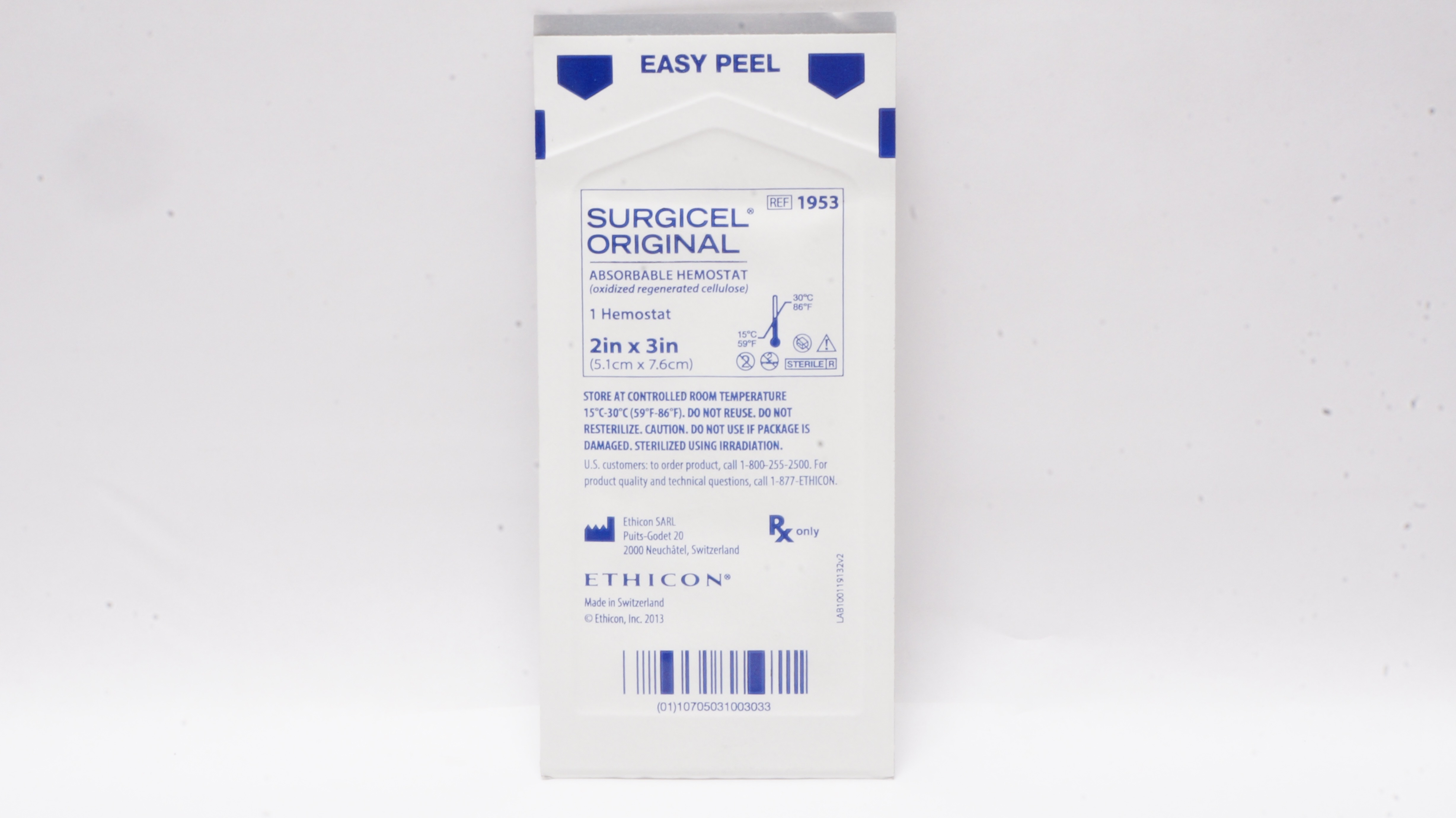 Ethicon 1953 Surgicel Original Absorbable Hemostat 2inch x 3inch (x)