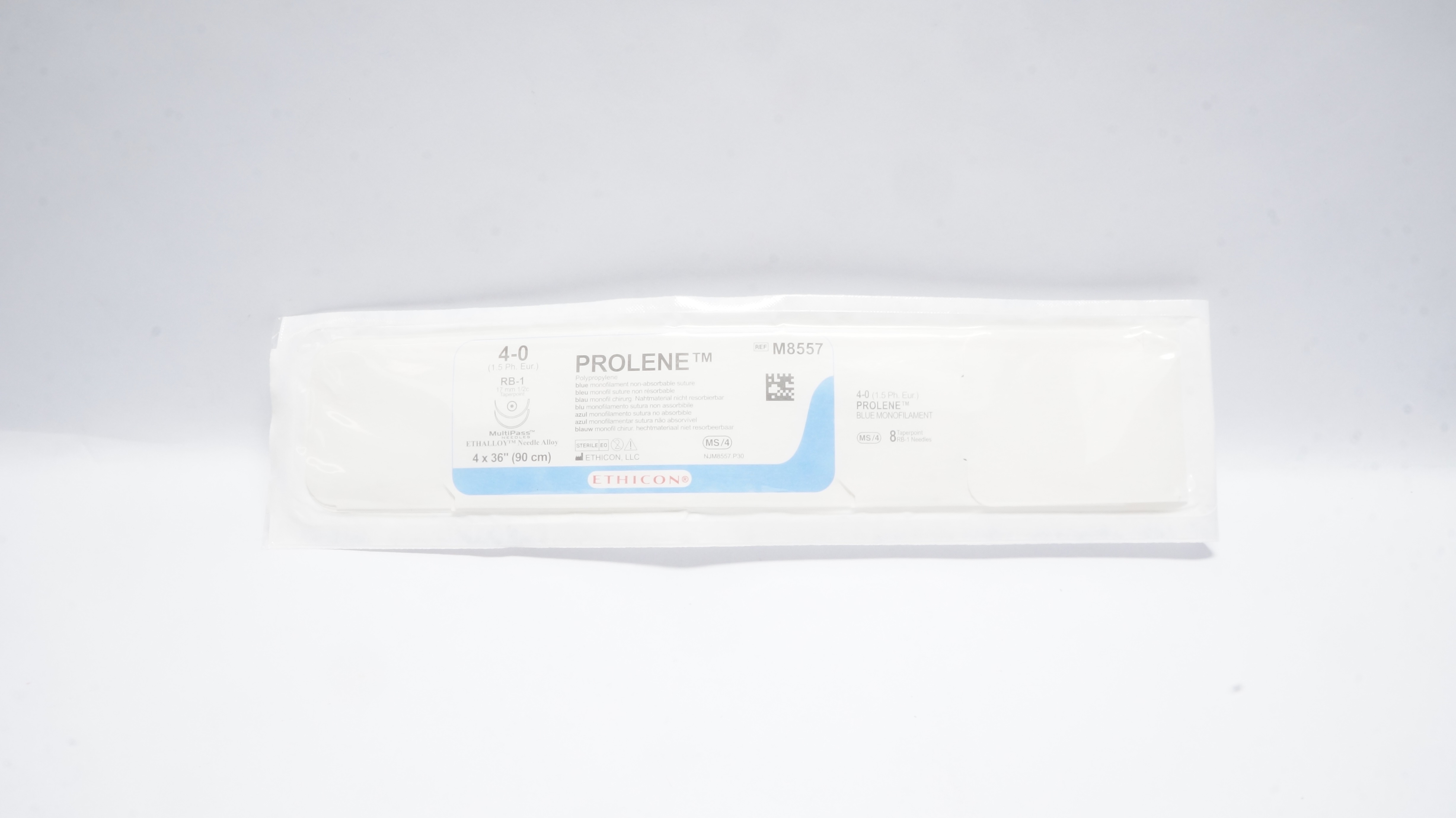 Ethicon M8557 4-0 PROLENE Polypropylene Stre RB-1 17mm 1/2c Taperpoint 36inch
