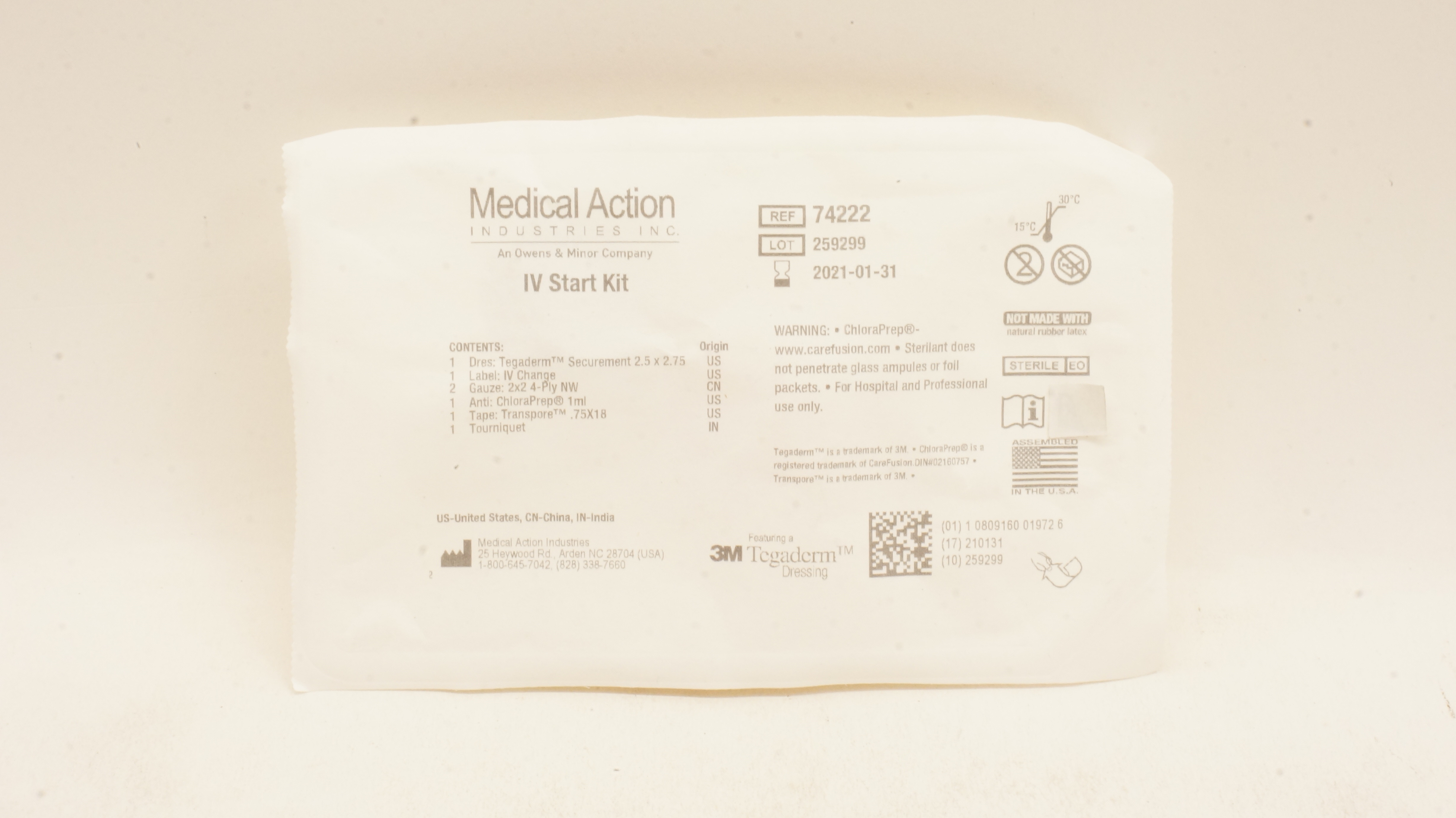 3M 74222 Tegaderm Medical Action IV Start Kit (x)