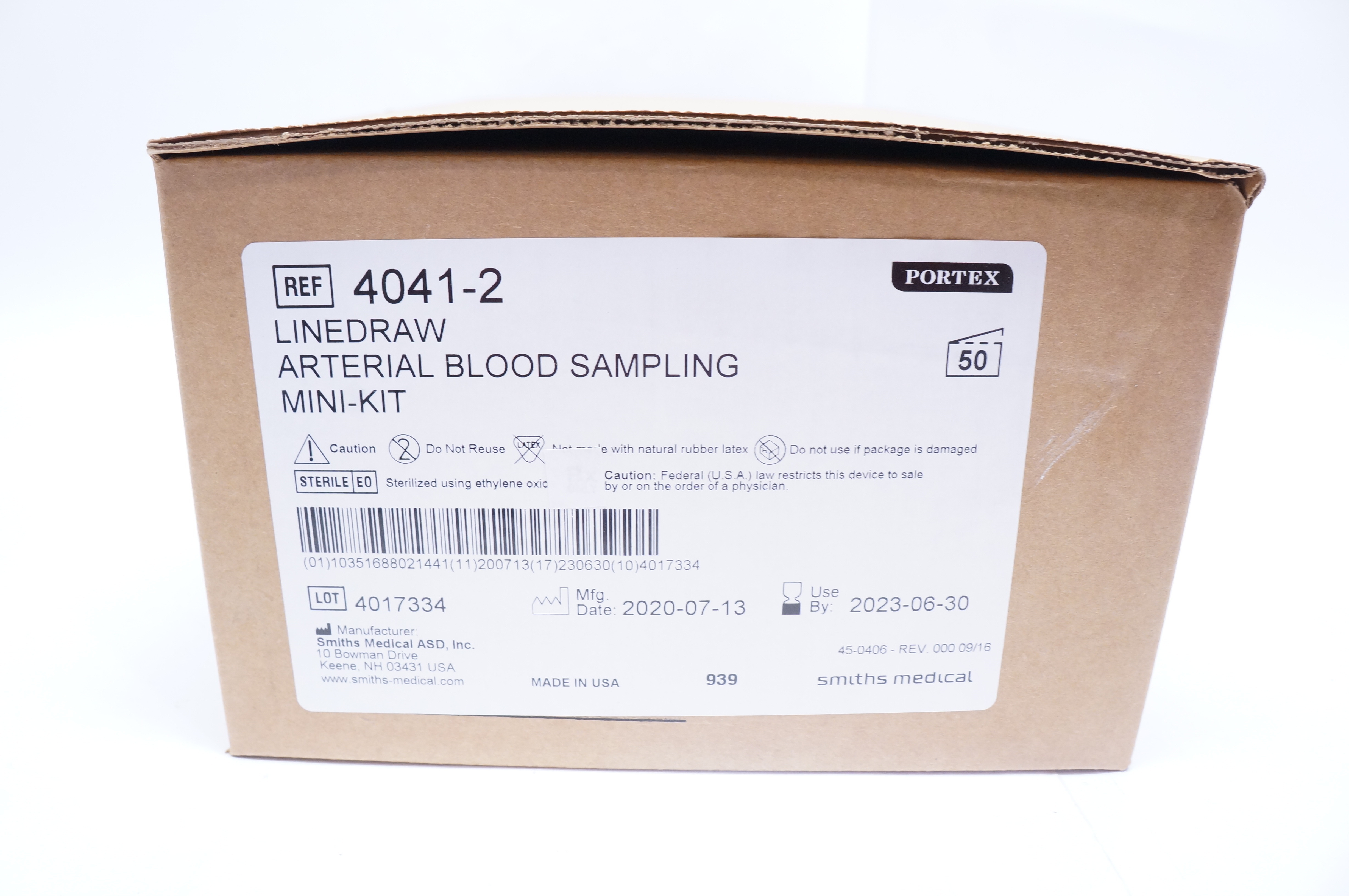 Smiths Medical 4041-2 Linedraw Arterial Blood Sampling Mini-Kit -Box of 50
