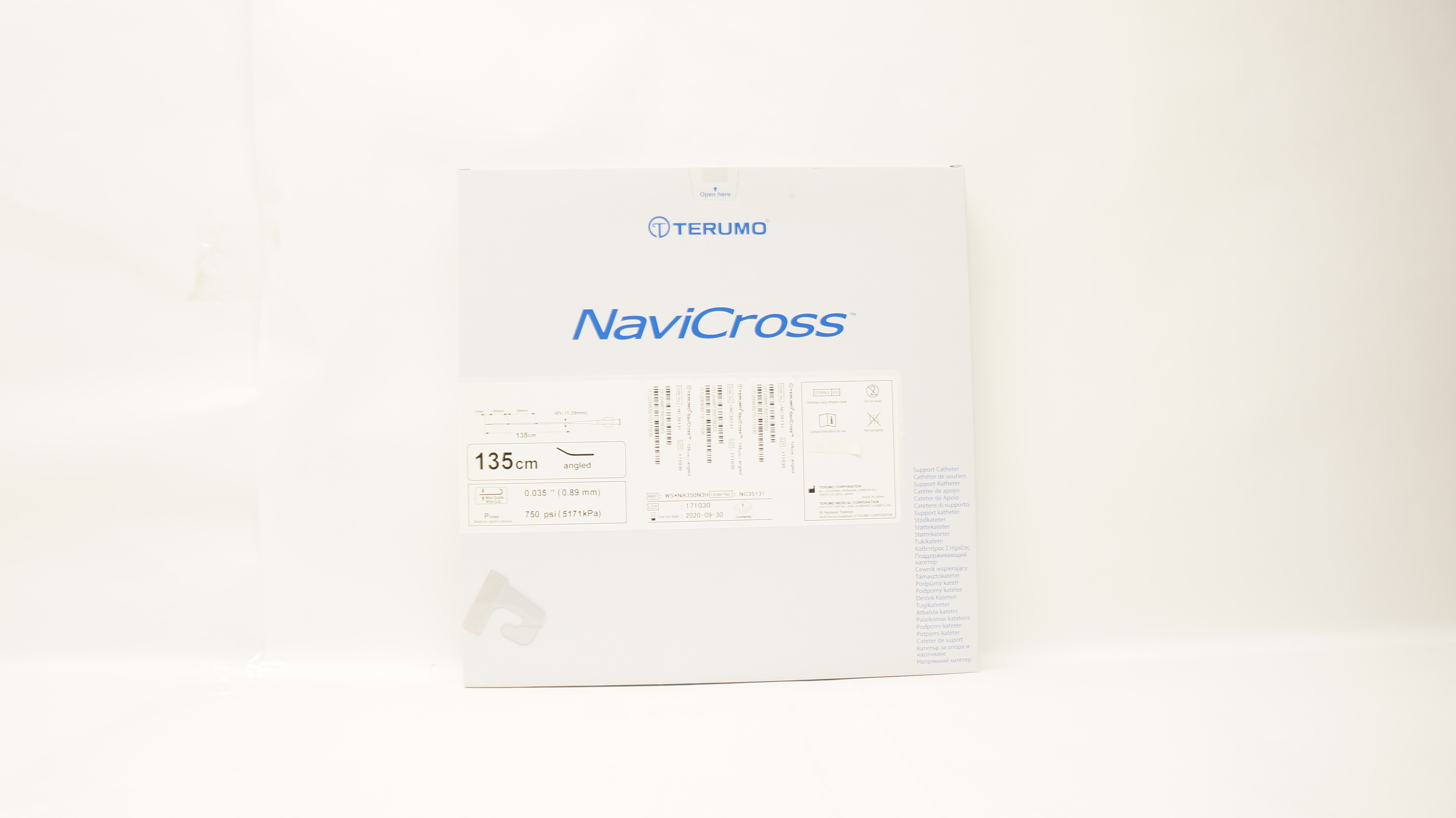 Terumo NC35131 NaviCross Support Cath. Angled 0.035inch x 135cm (x)