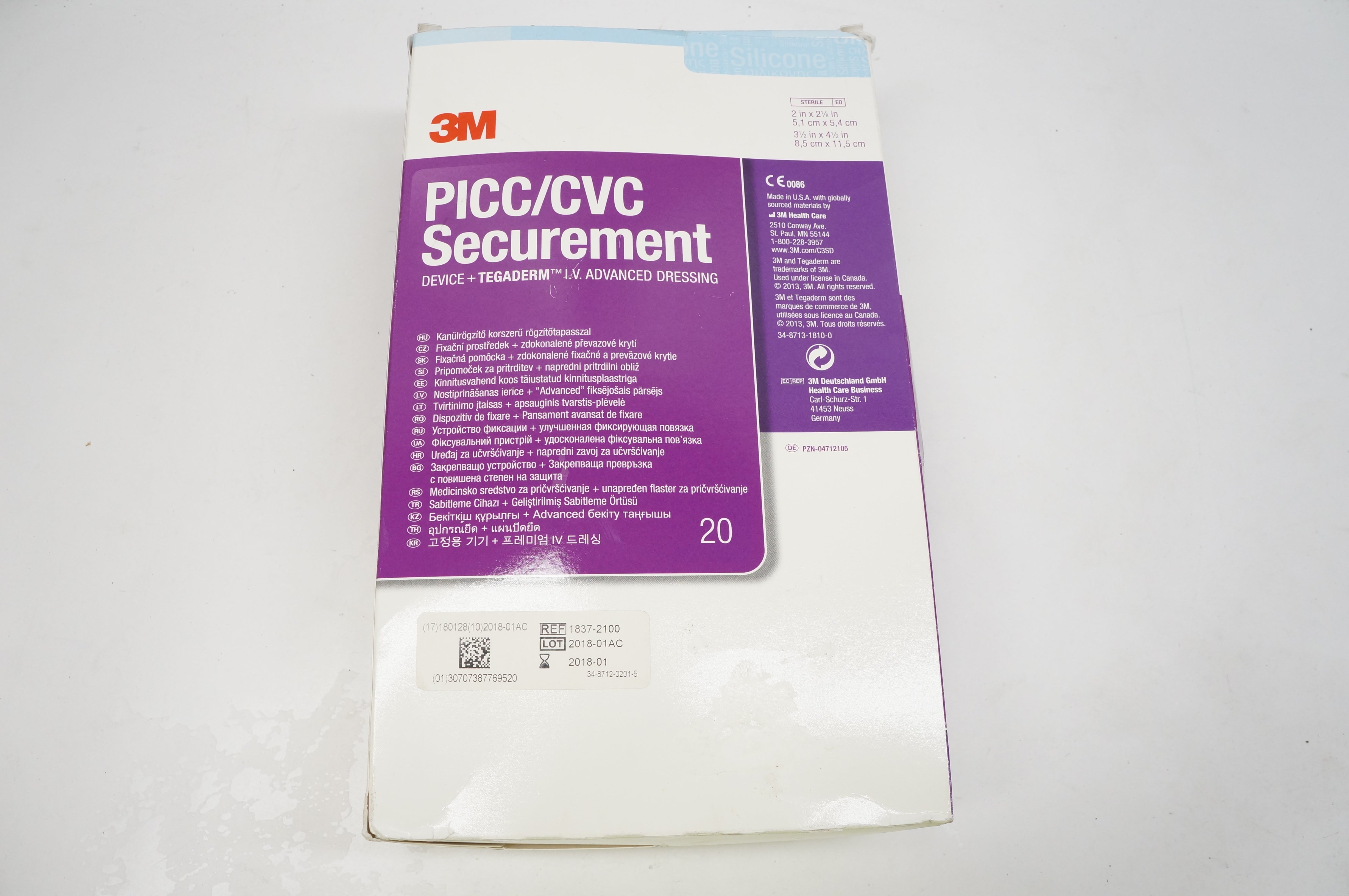 3M 1837-2100 PICC/CVC Securement Device + Tegaderm IV Advanced Dressing (x)