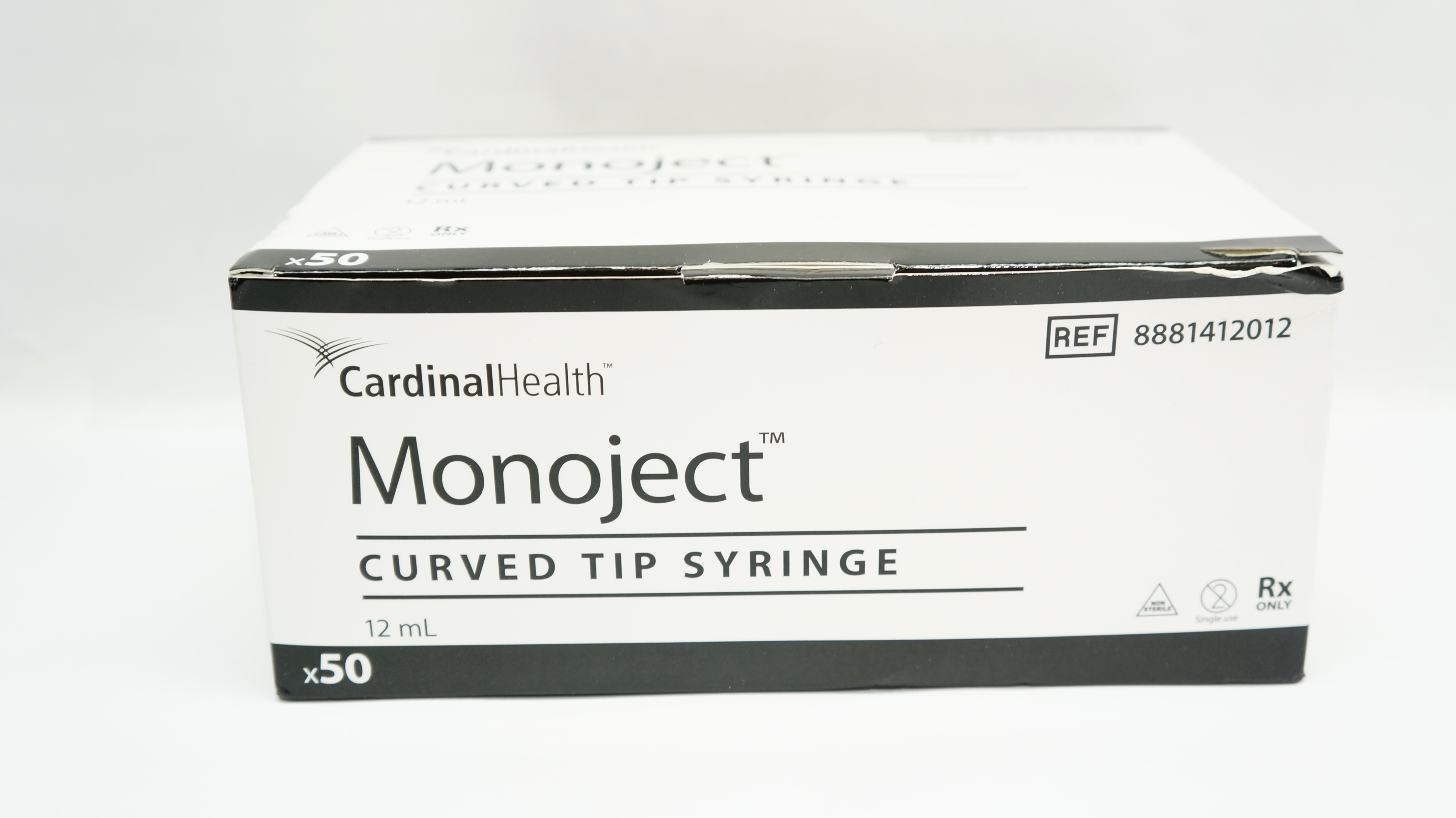Cardinal Health 8881412012 Monoject Curved Tip Syringe 12mL - Box of 50