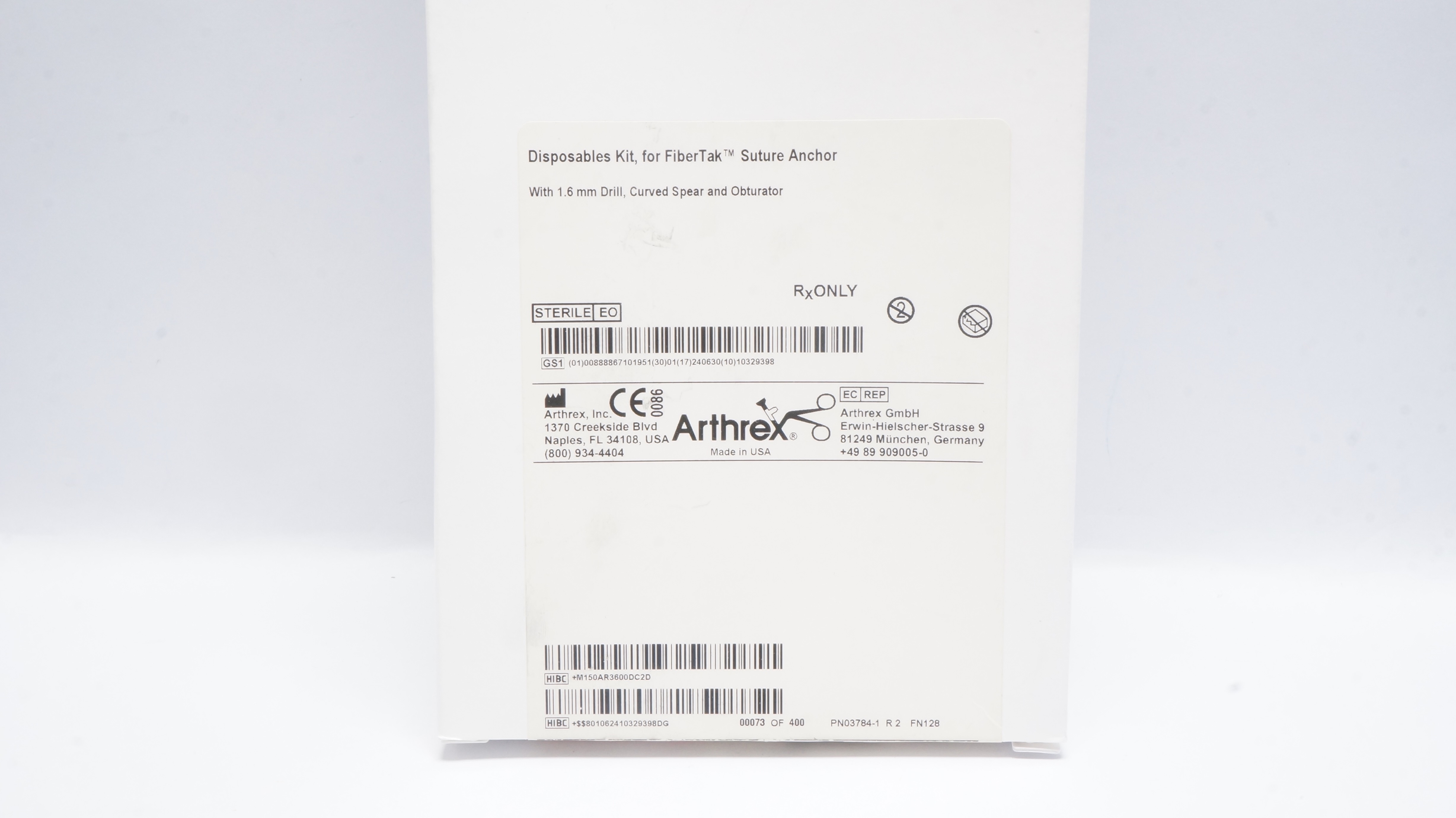 Arthrex AR-3600DC Disposable Kit for FiberTak Stre Anchor w/1.6mm Drill (x)