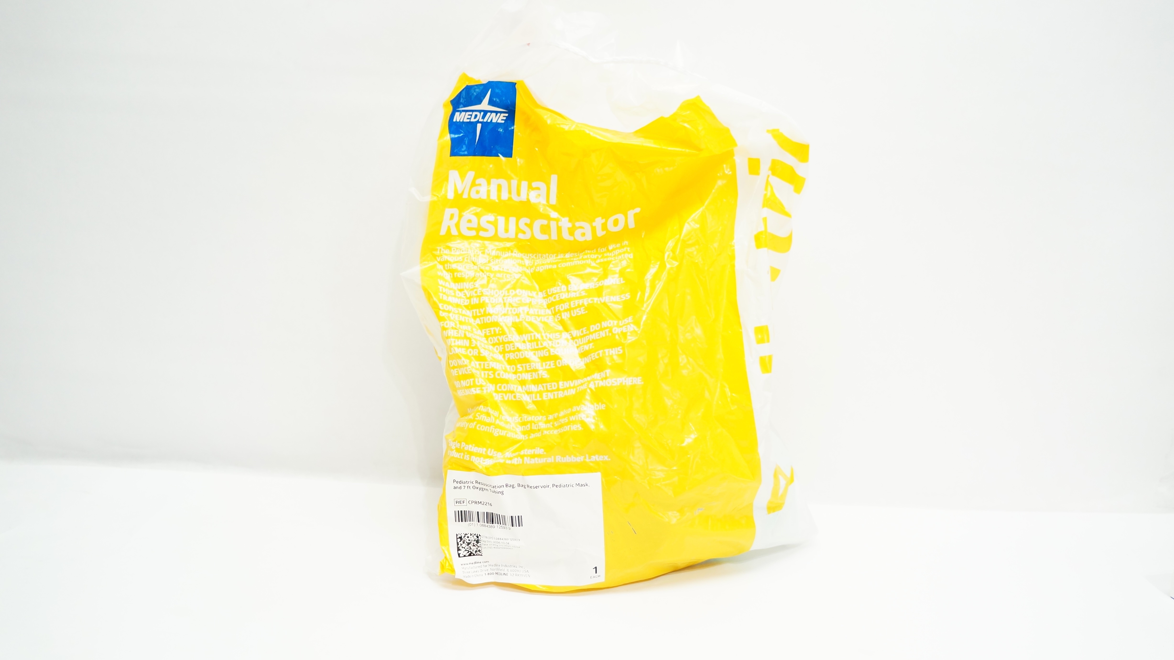 Medline CPRM2216 Pediatric Resuscitation Bag Reservoir, Mask and Tubing 7ft.