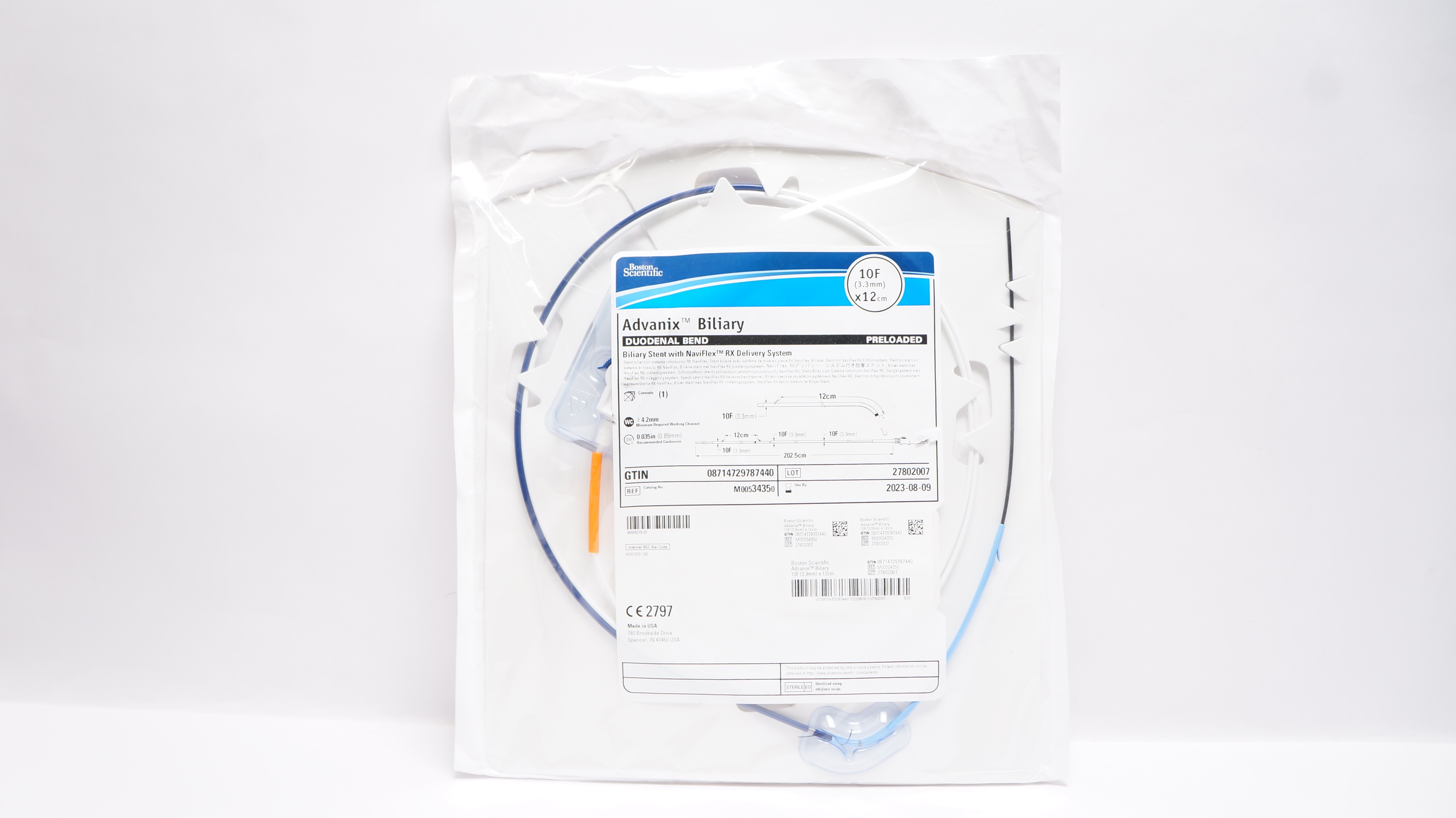 Boston Scientific M00534350 Advanix Biliary Duodenal Bend Stnt 10F x 12cm (x)