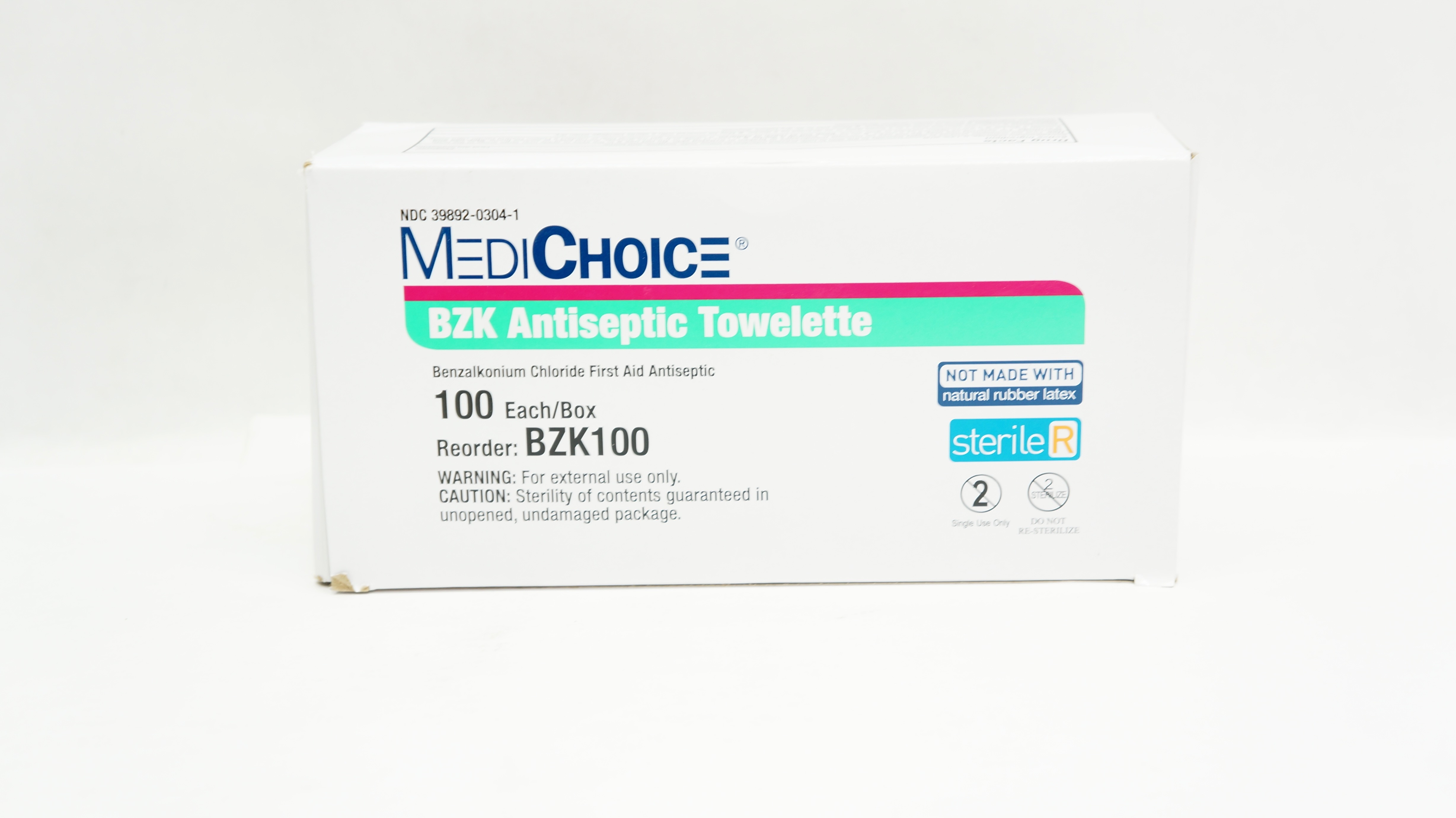 MediChoice BZK100 BZK Antiseptic Towelette - Box of 100