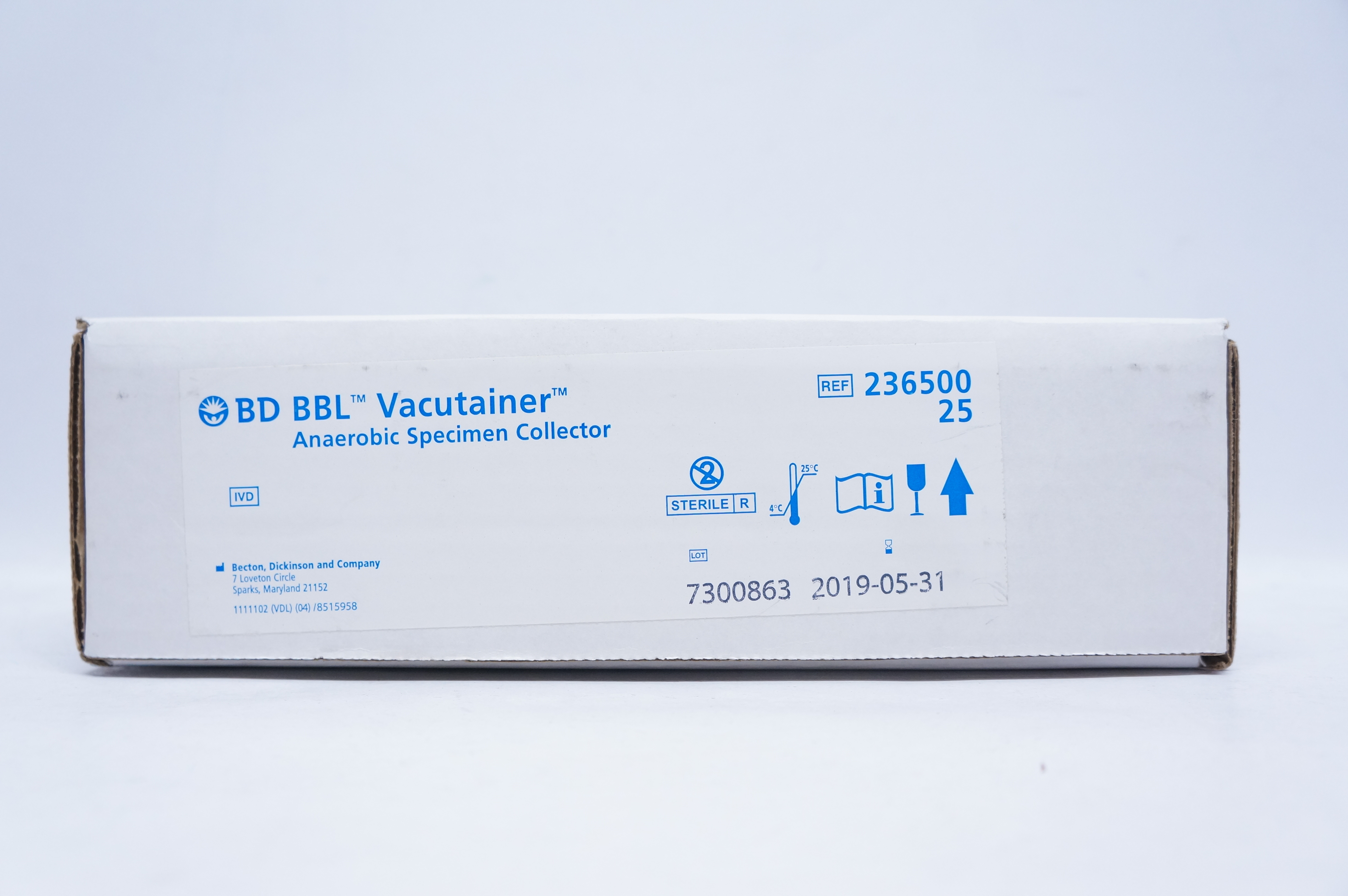 BD 236500 BBL Vacutainer Anaerobic Specimen Collector (x) - Box of 25