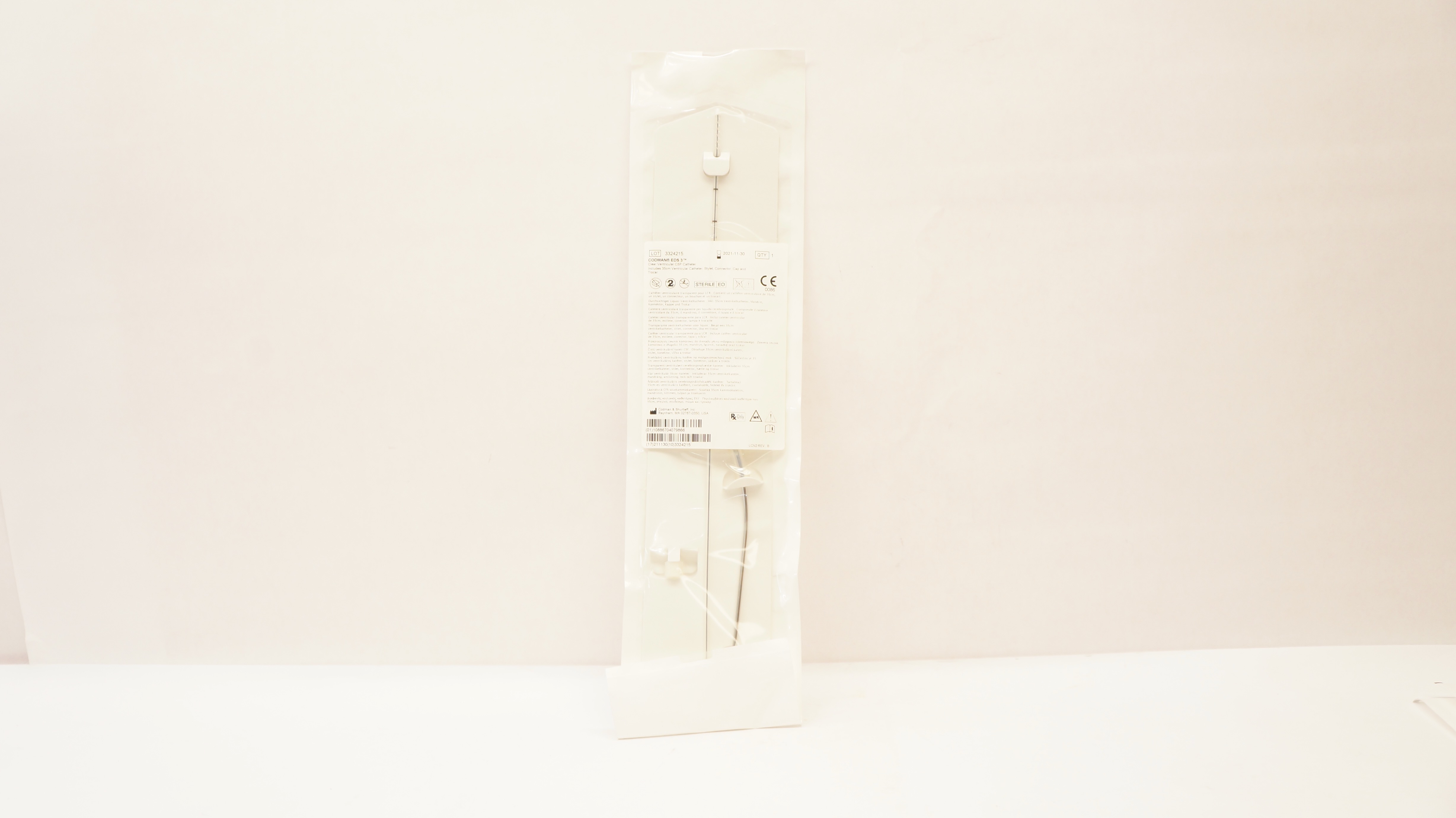 Codman EDS3 Clear Ventricular CSF Cath. Includes 35cm (x)