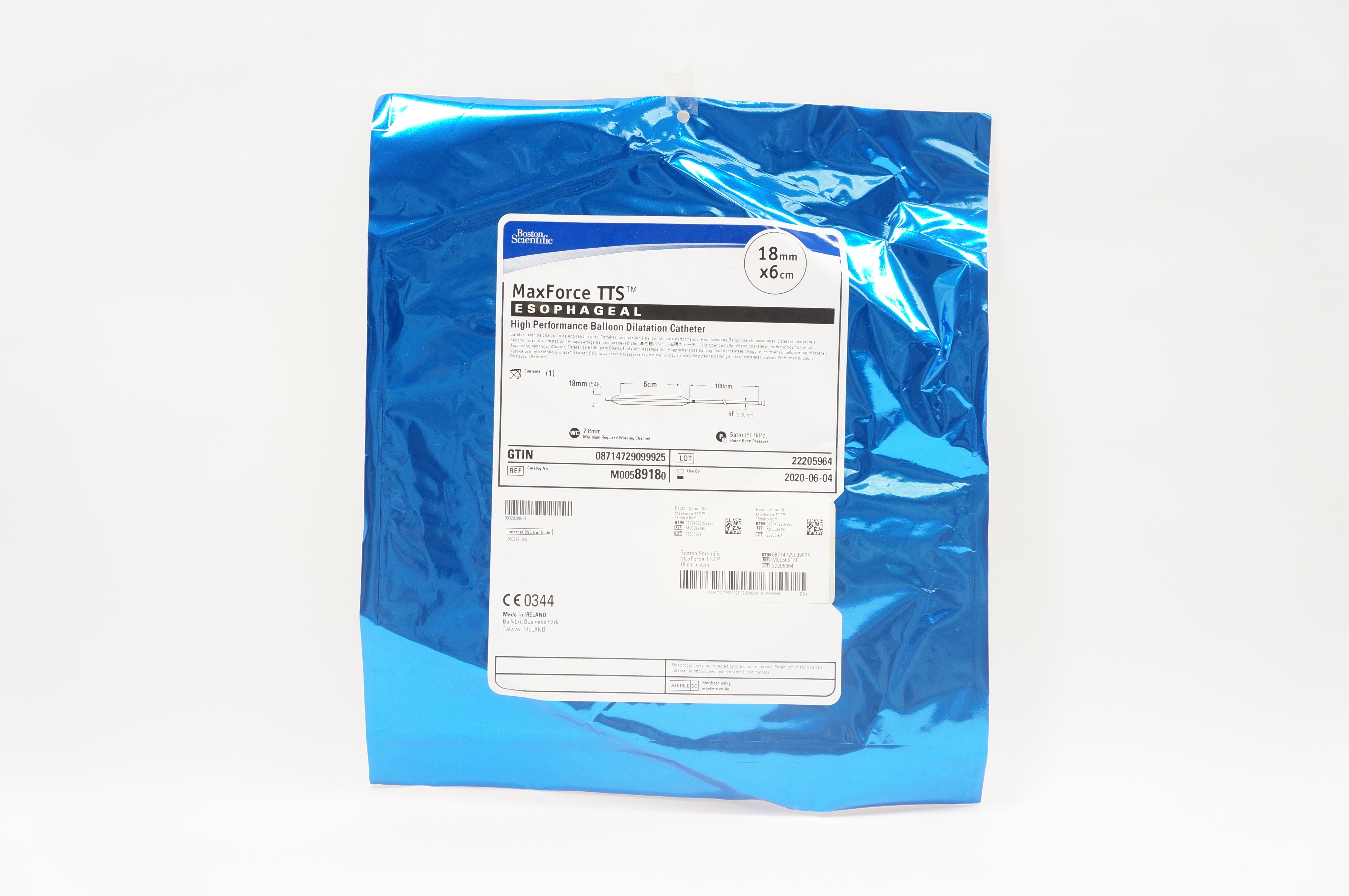 Boston Scientific M00589180 MaxForce TTS Esophageal Balloon Cath. 18mm x 6cm (x)