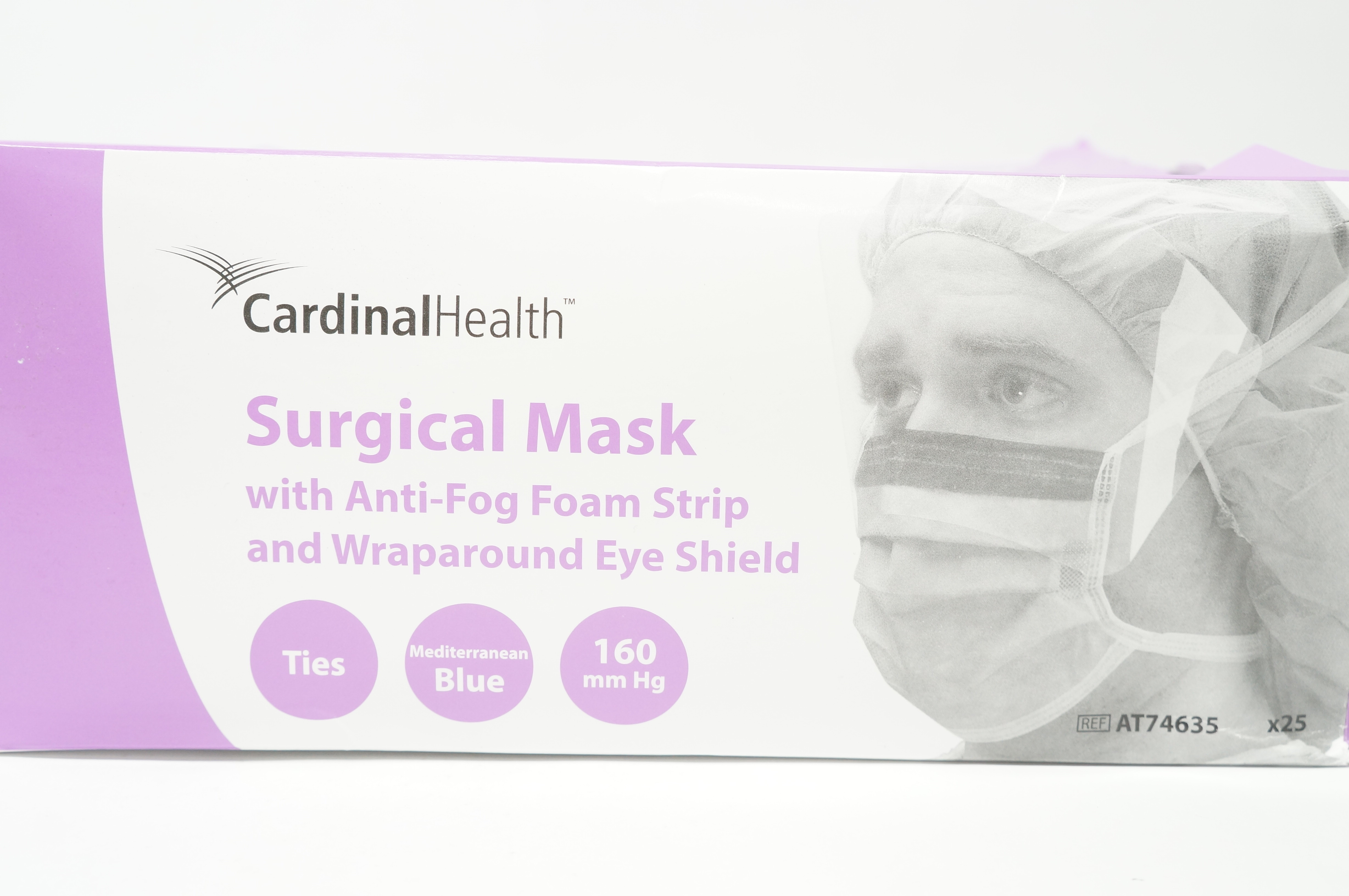 Cardinal Health AT74635 Surgical Mask 160mm Hg - Box of 25