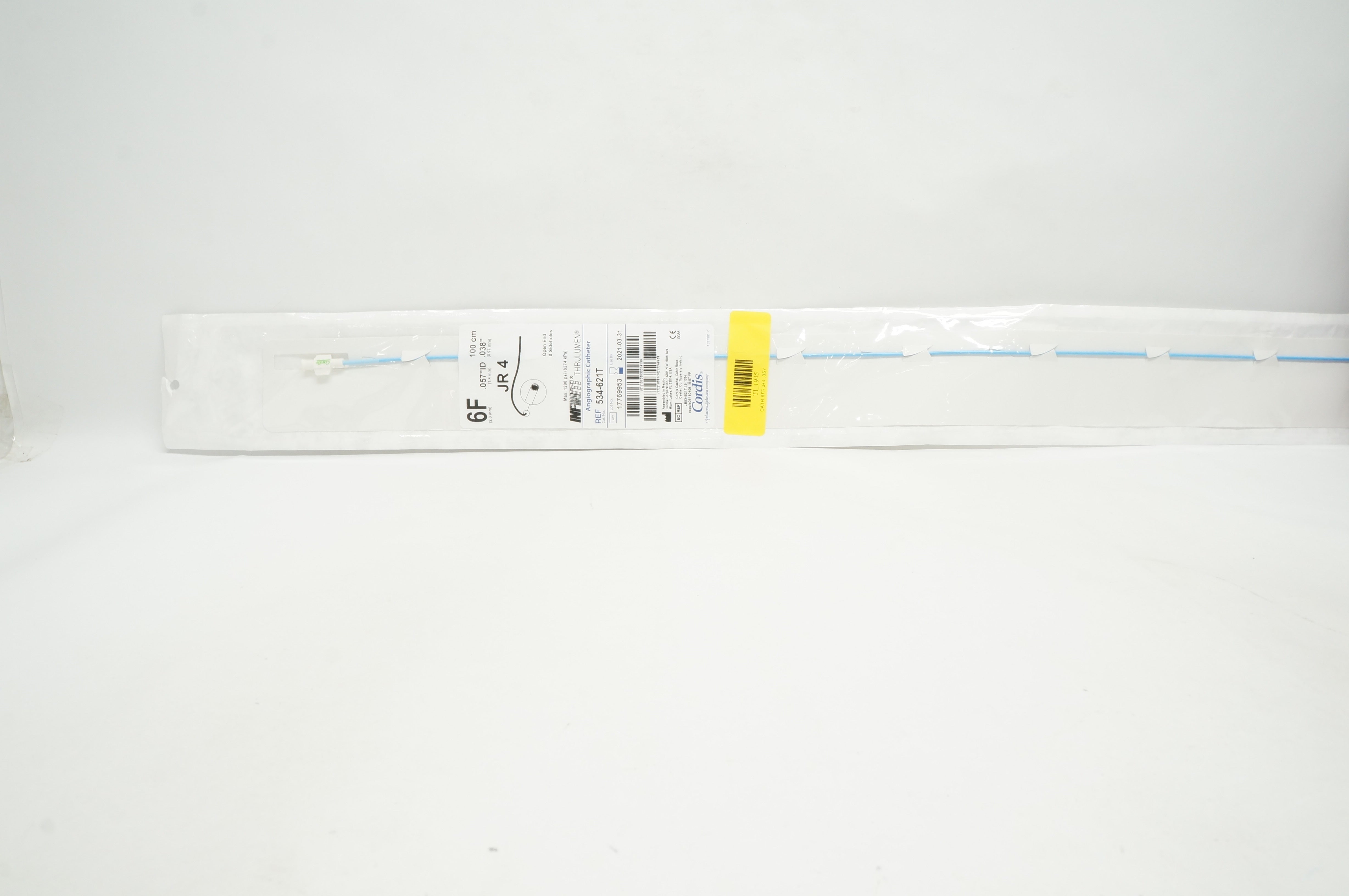 Cordis 534-621T Thrulumen Angiographic Cath. 6F, JR4 (x)