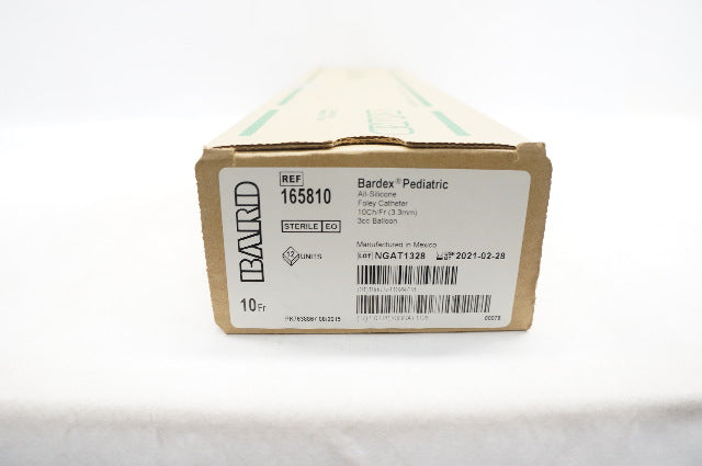 Bard 165810 Bardex All-Silicone Foley Cath. Ribbed Balloon 10Fr - Case of 12(x)